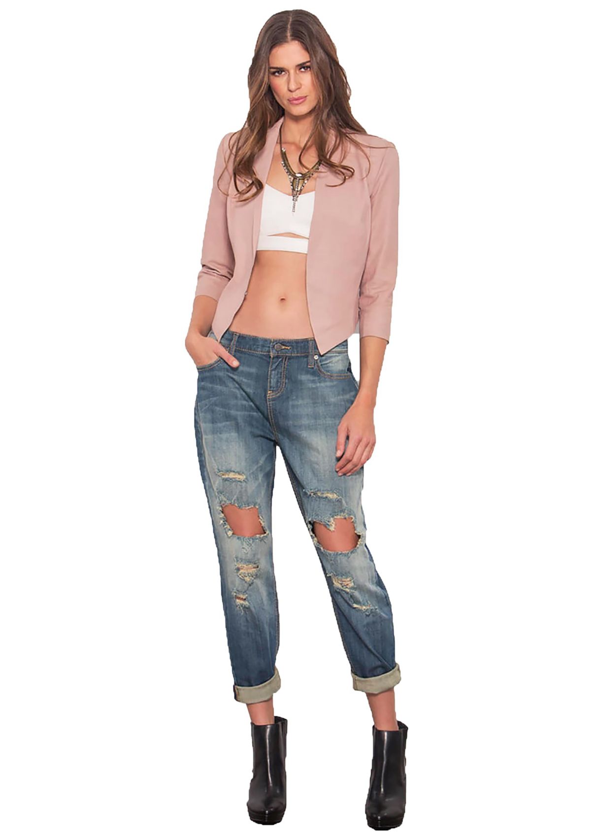 Distressed Boyfriend Jeans