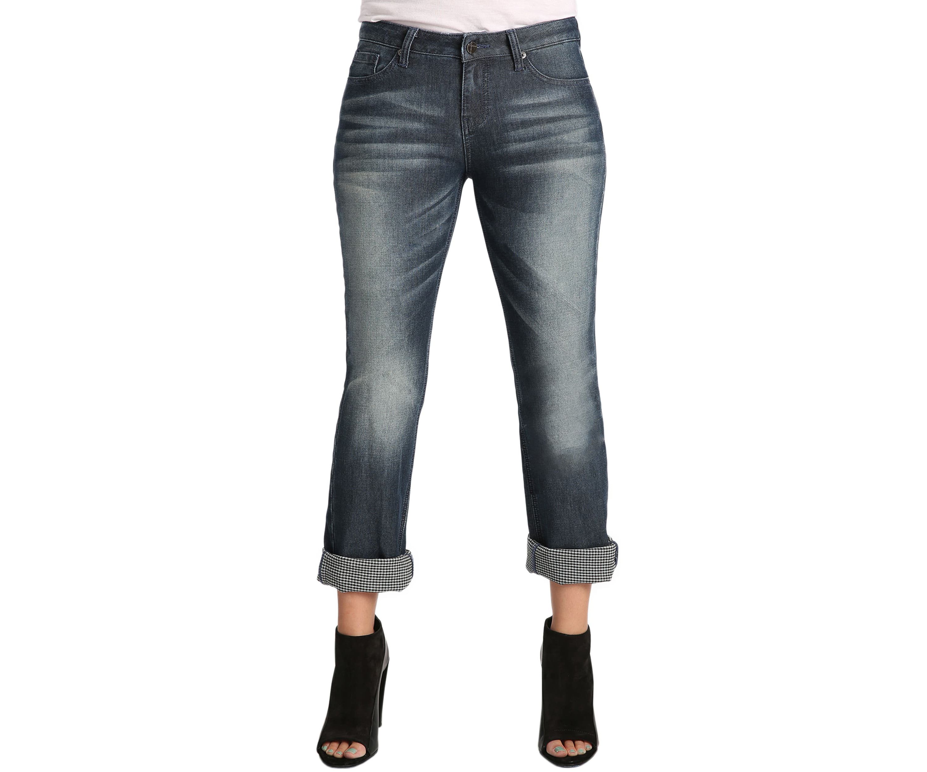 Double Faced Rolled Cuffs Boyfriend Premium Jeans