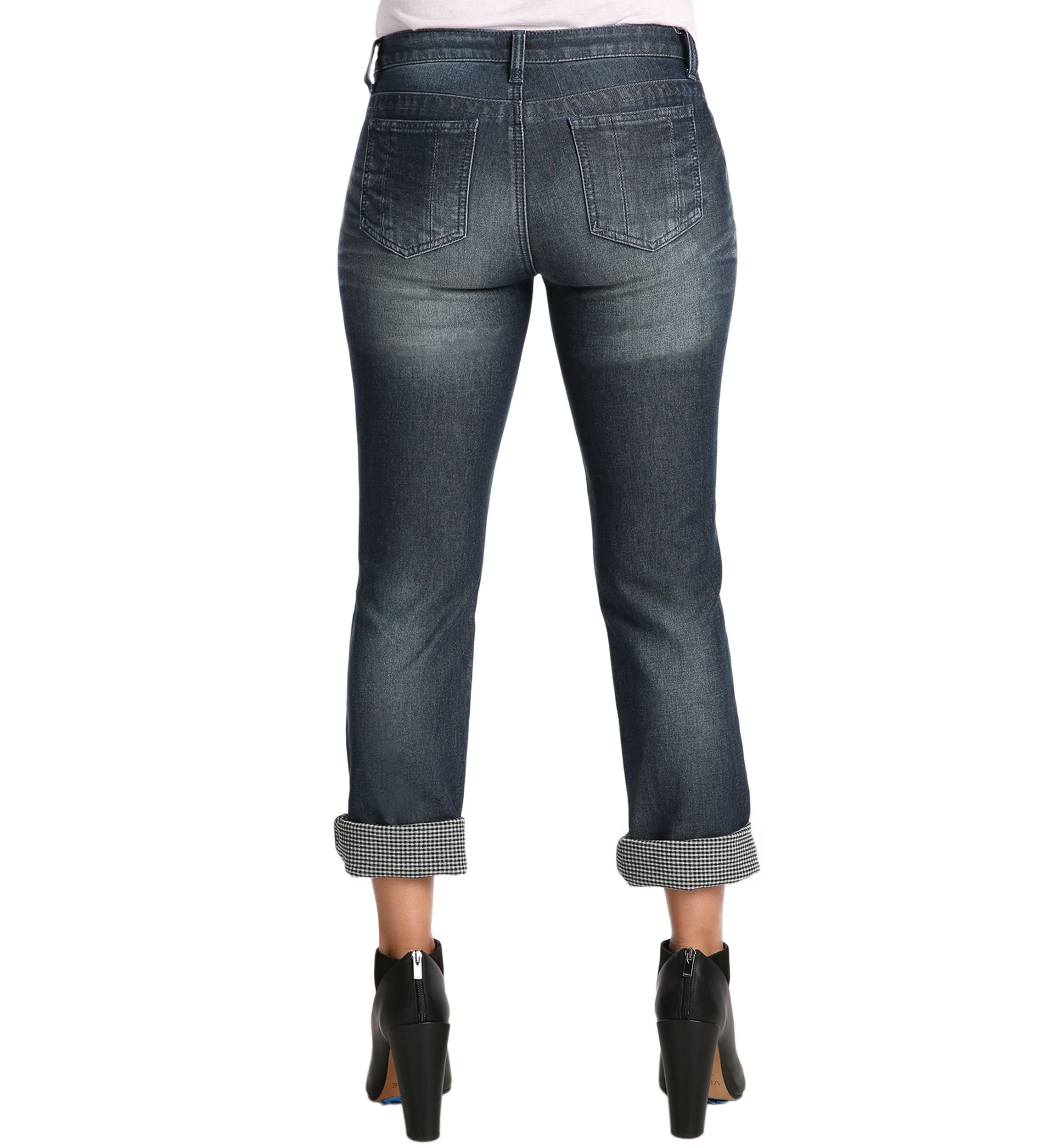 Double Faced Rolled Cuffs Boyfriend Premium Jeans