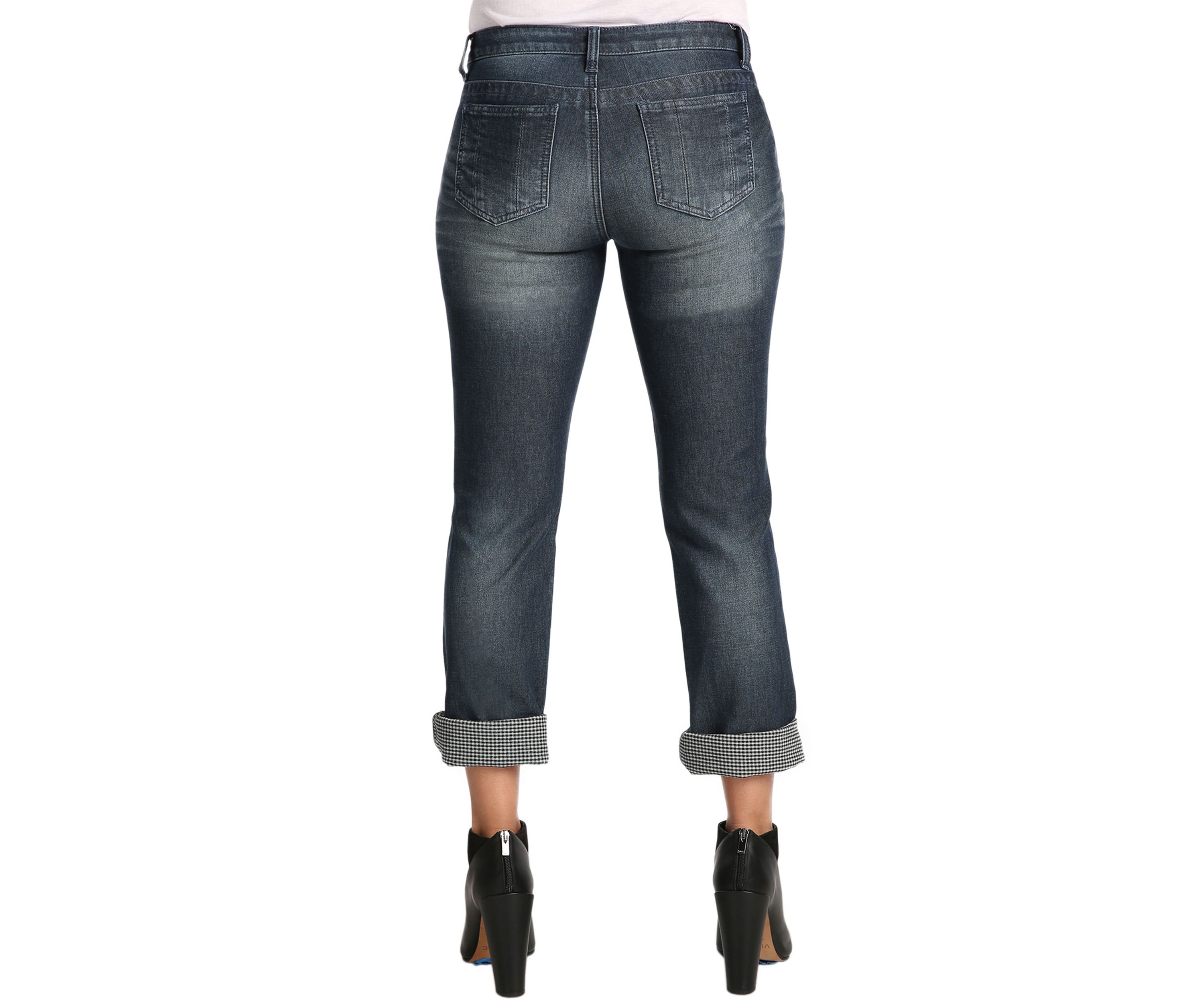 Double Faced Rolled Cuffs Boyfriend Premium Jeans