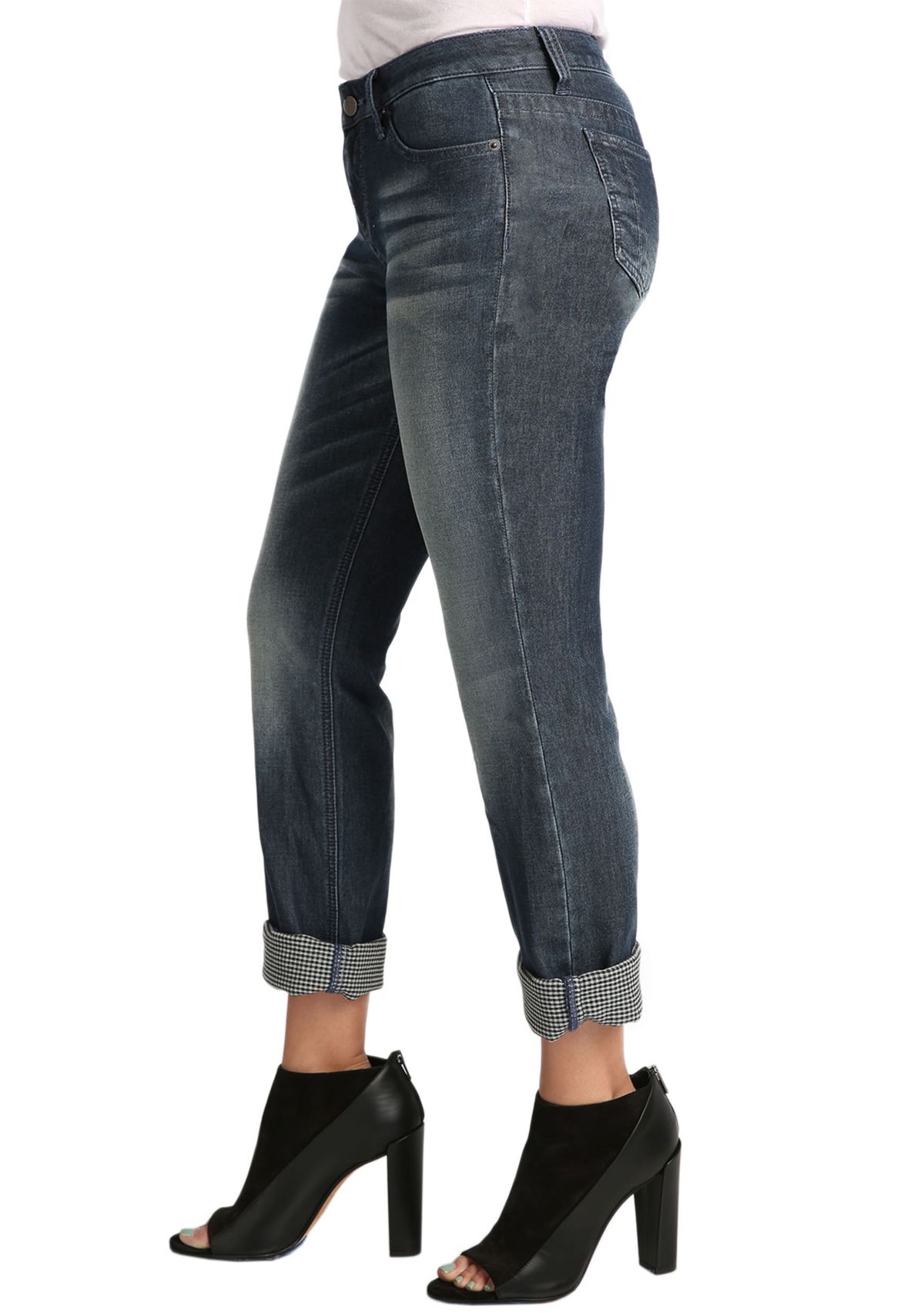 Double Faced Rolled Cuffs Boyfriend Premium Jeans