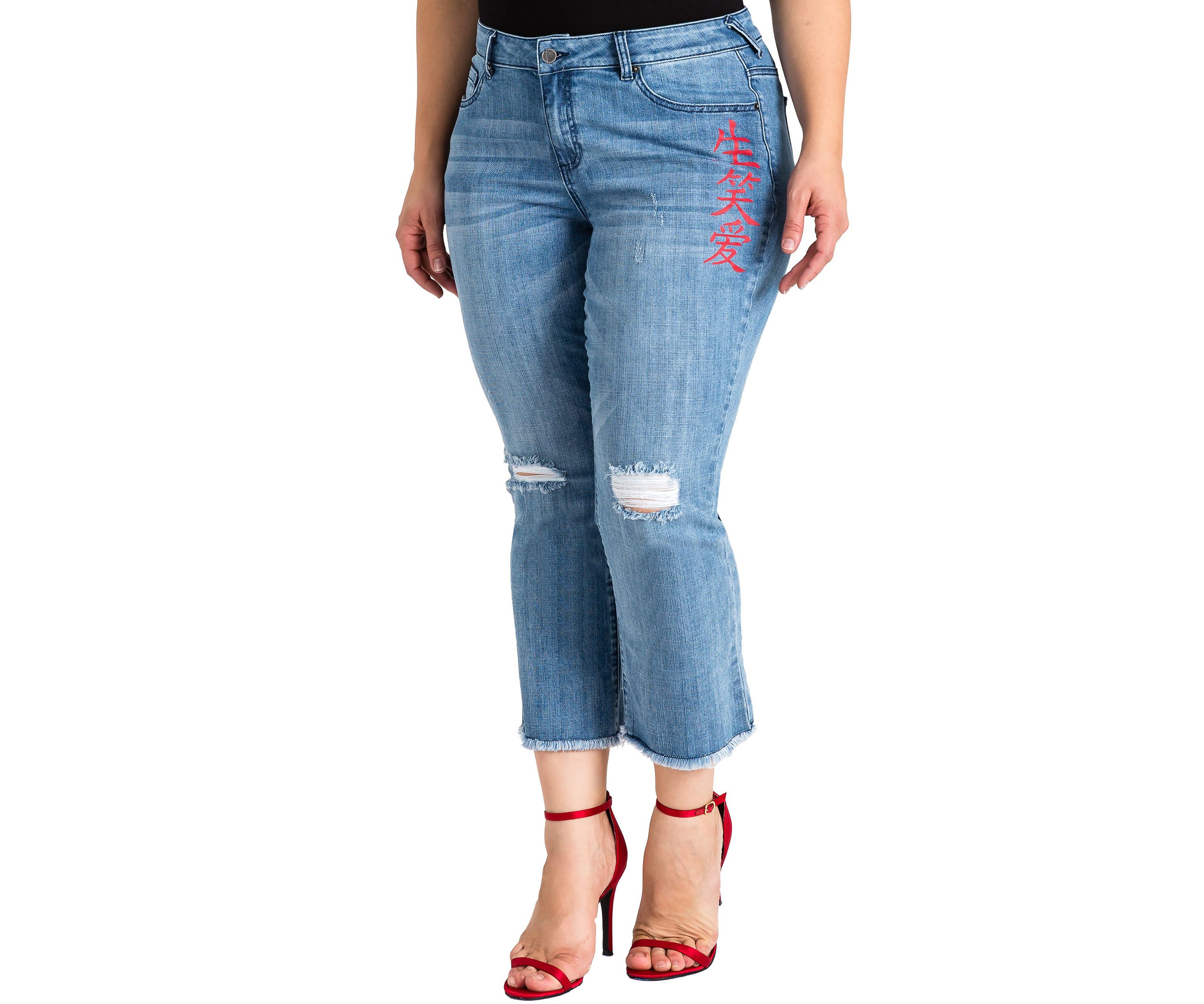 Plus Size Cropped Ankle Jeans