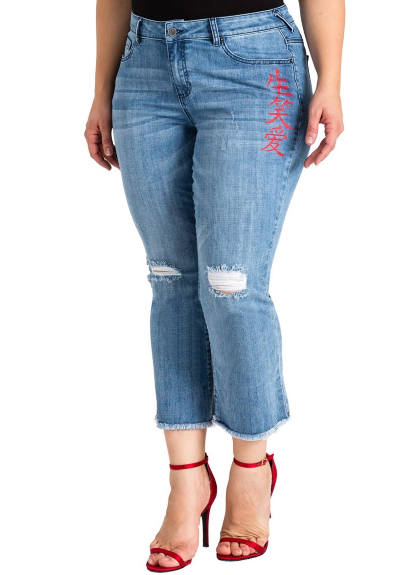 Plus Size Cropped Ankle Jeans