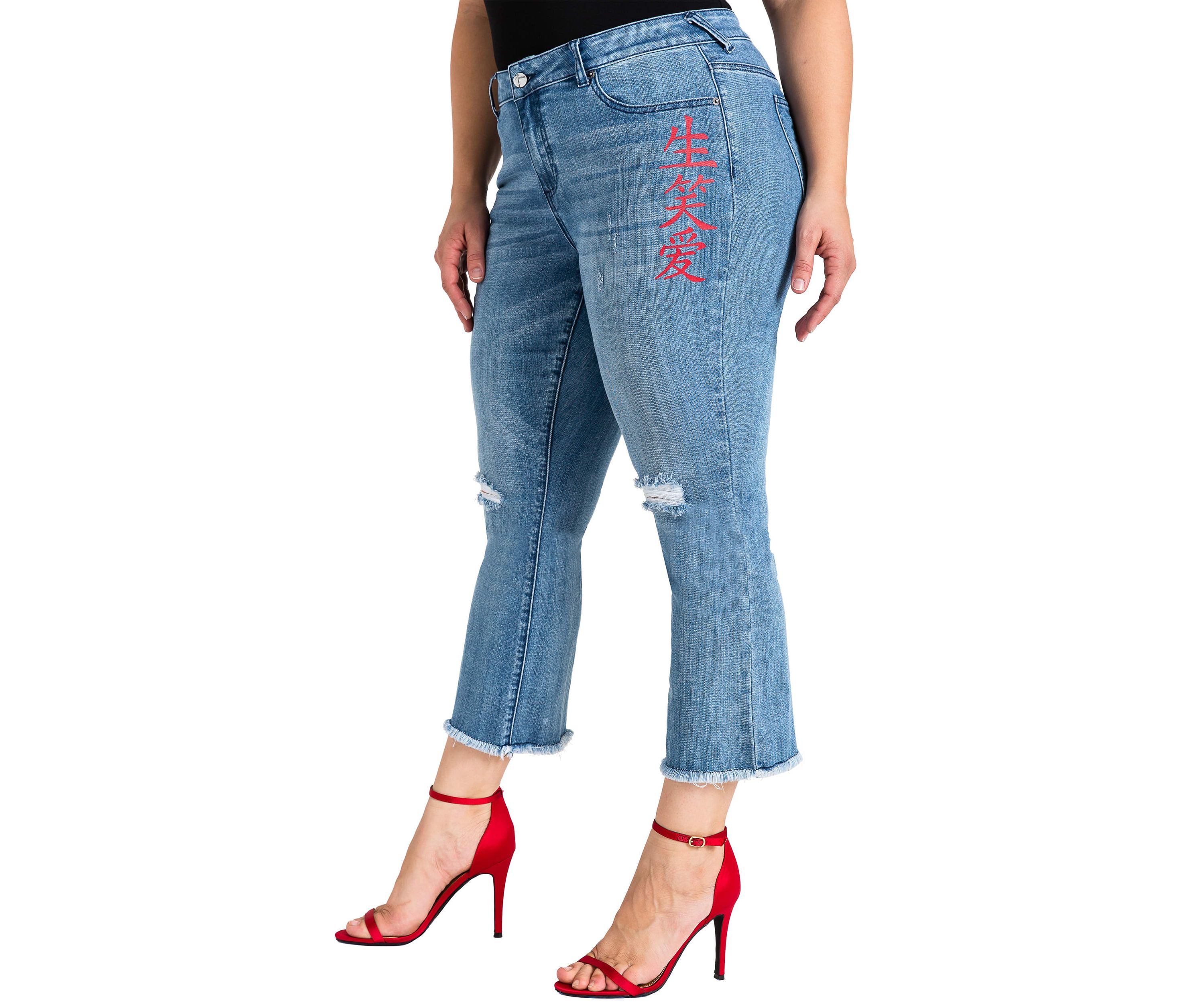 Plus Size Cropped Ankle Jeans