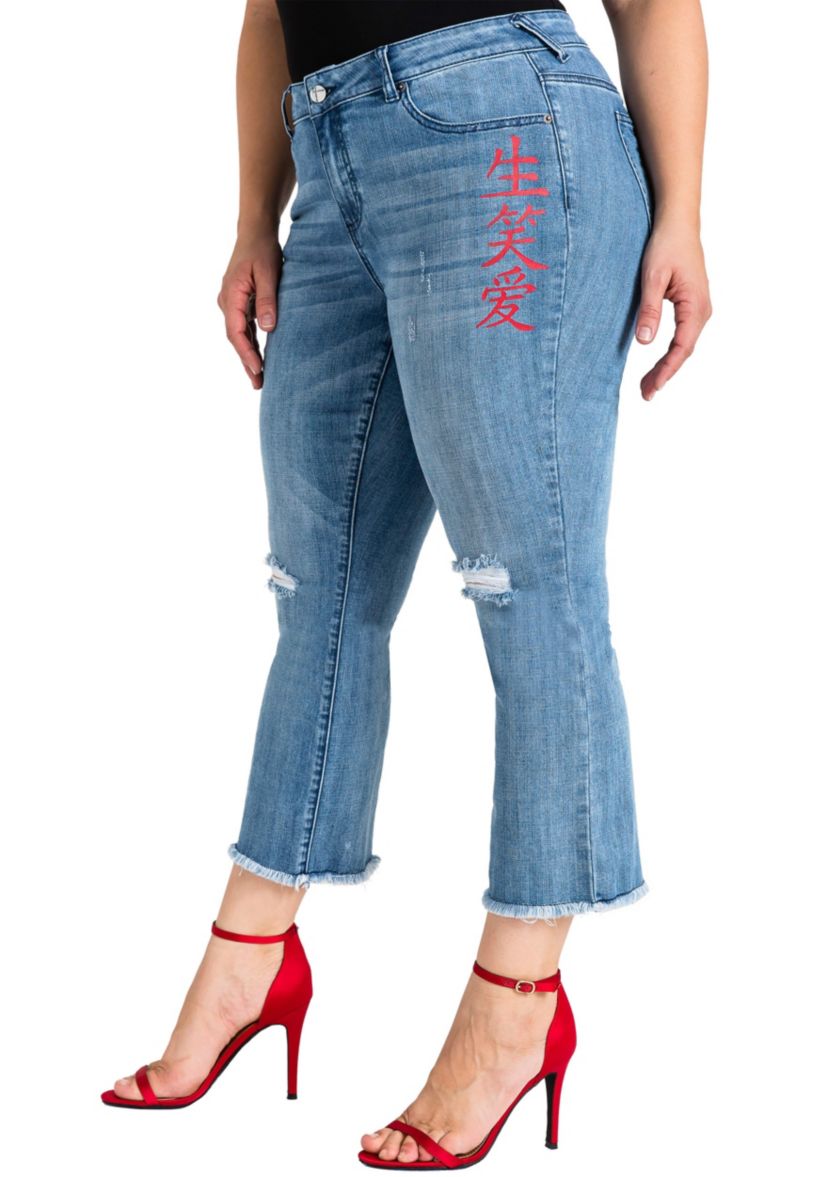 Plus Size Cropped Ankle Jeans
