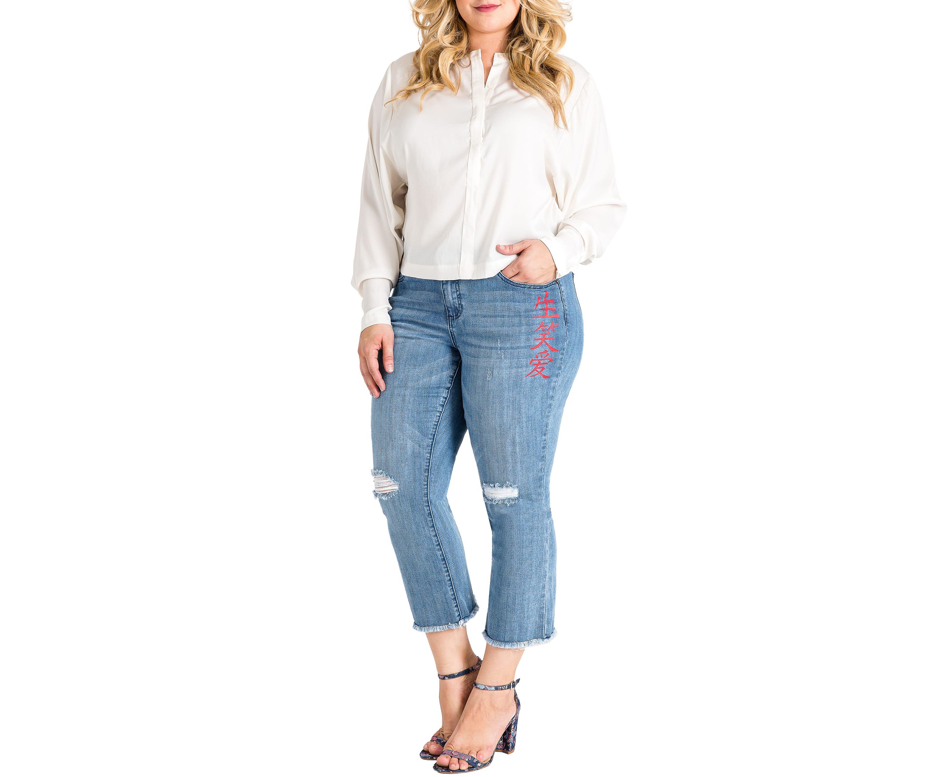 Plus Size Cropped Ankle Jeans
