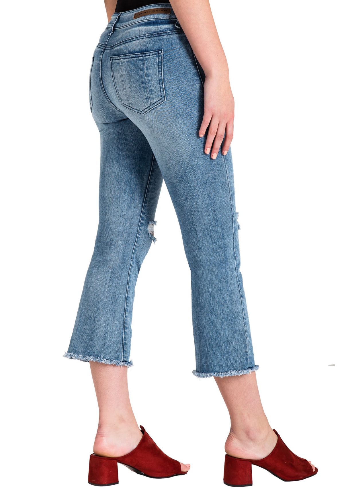 Distressed Cropped Ankle Jeans