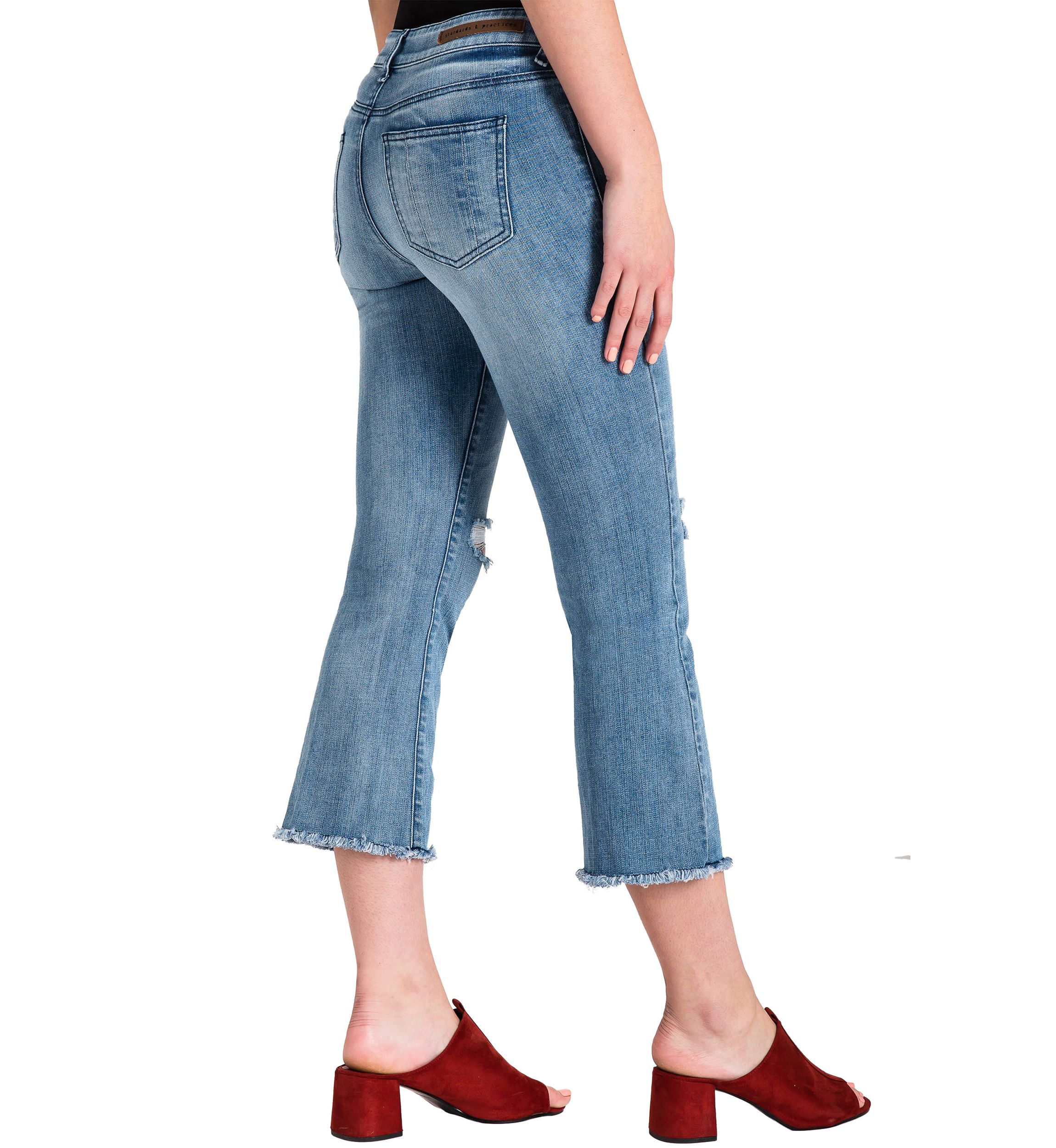 Distressed Cropped Ankle Jeans