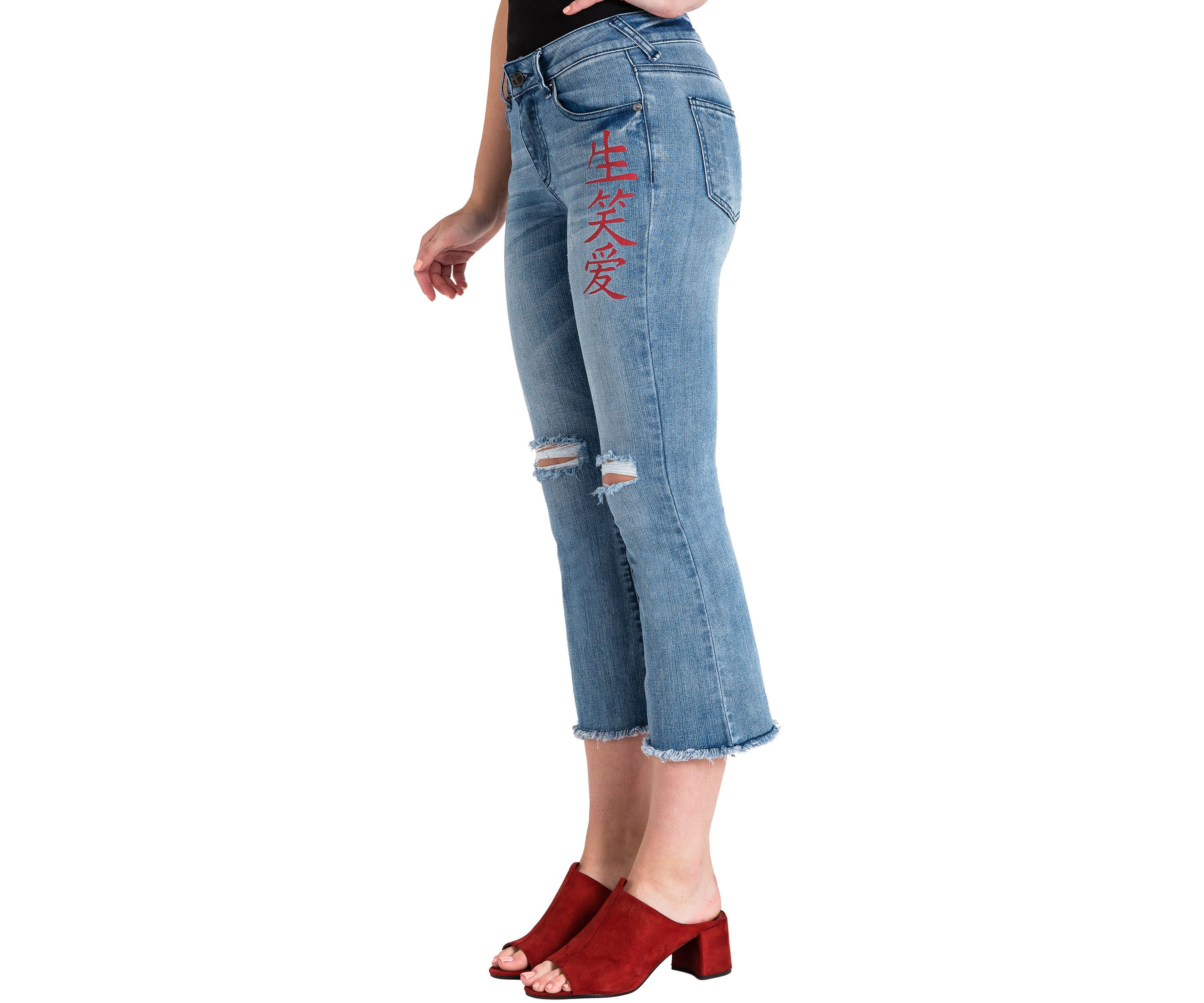 Distressed Cropped Ankle Jeans