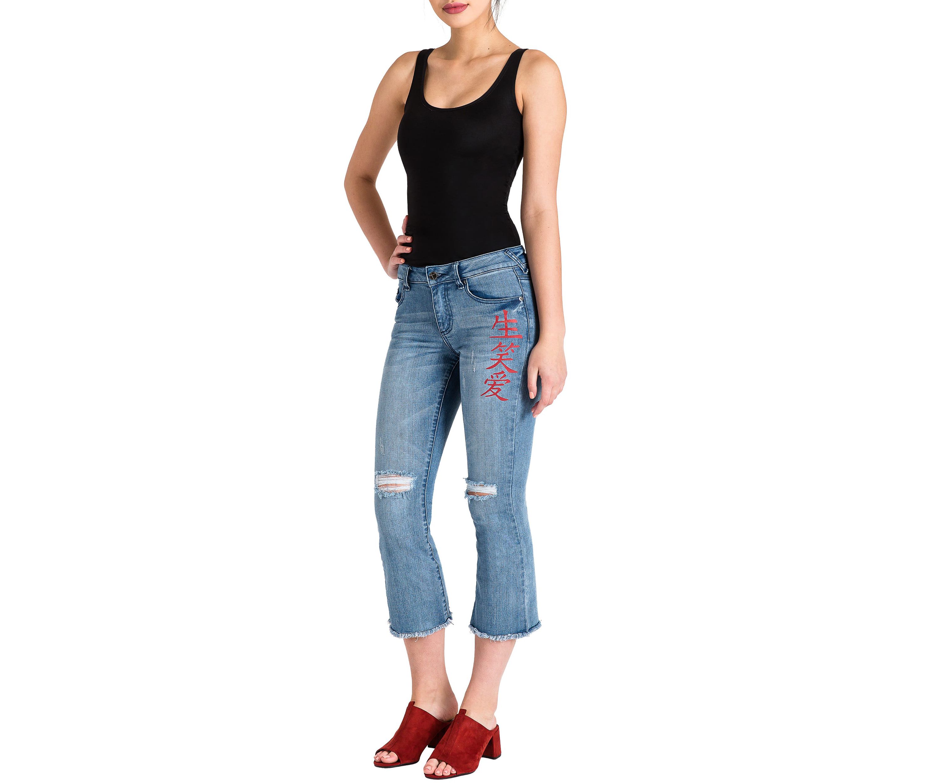 Distressed Cropped Ankle Jeans