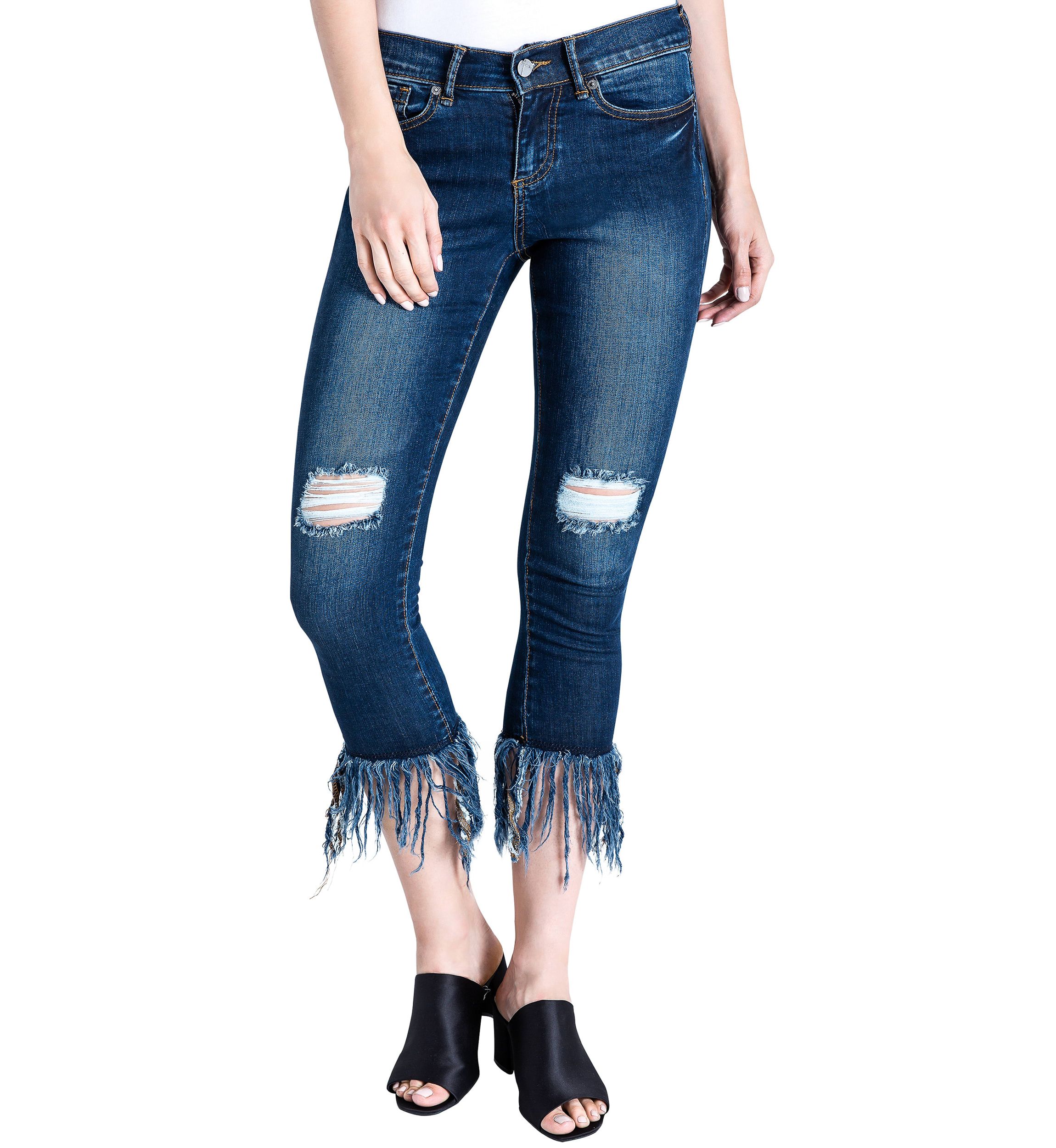 Cropped Ankle Jeans Undone Raw Hem