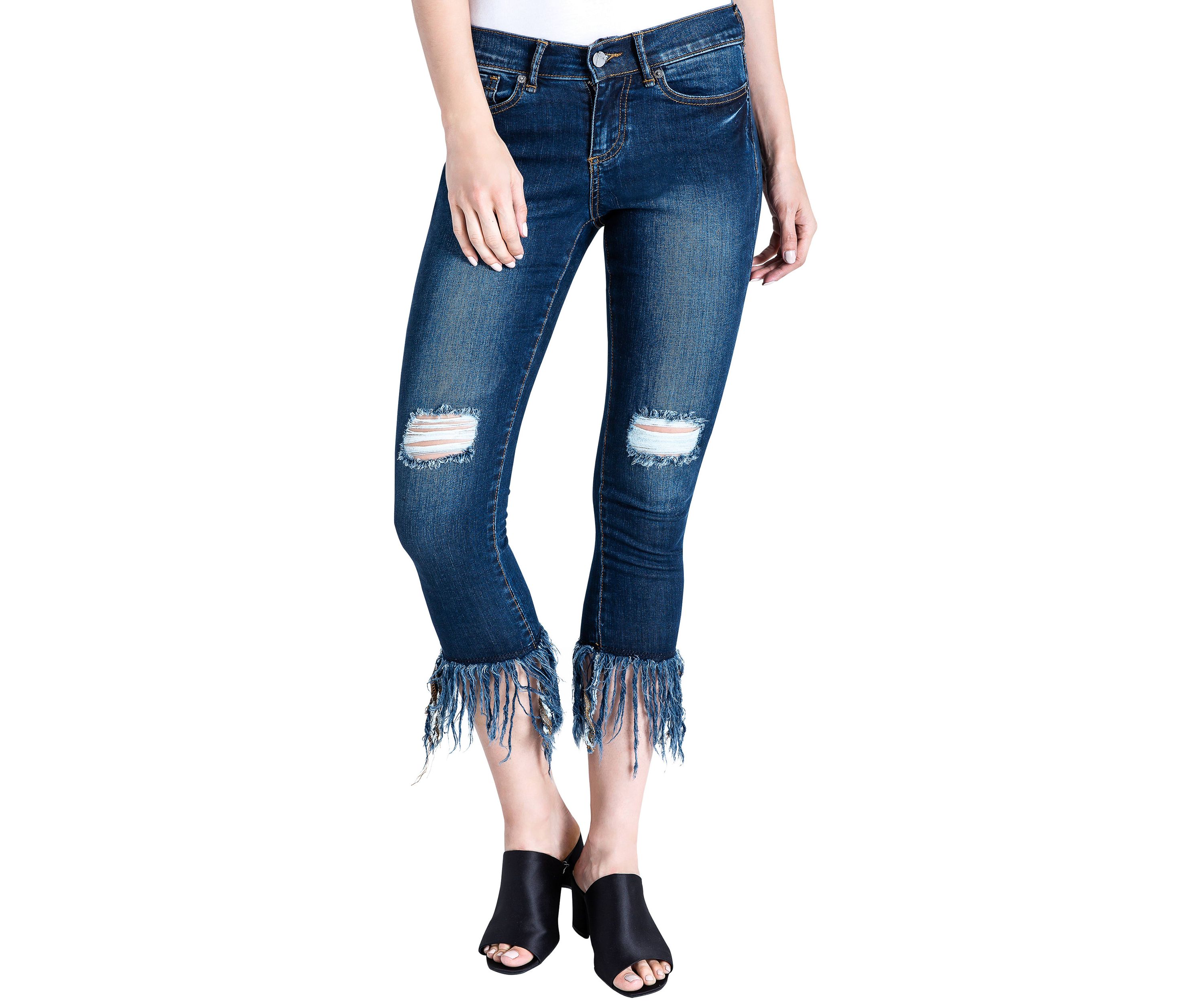 Cropped Ankle Jeans Undone Raw Hem