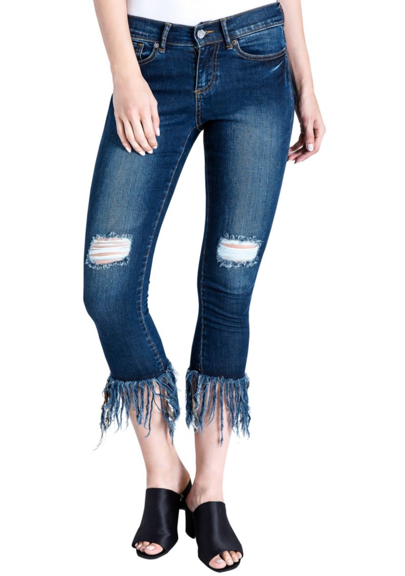 Cropped Ankle Jeans Undone Raw Hem