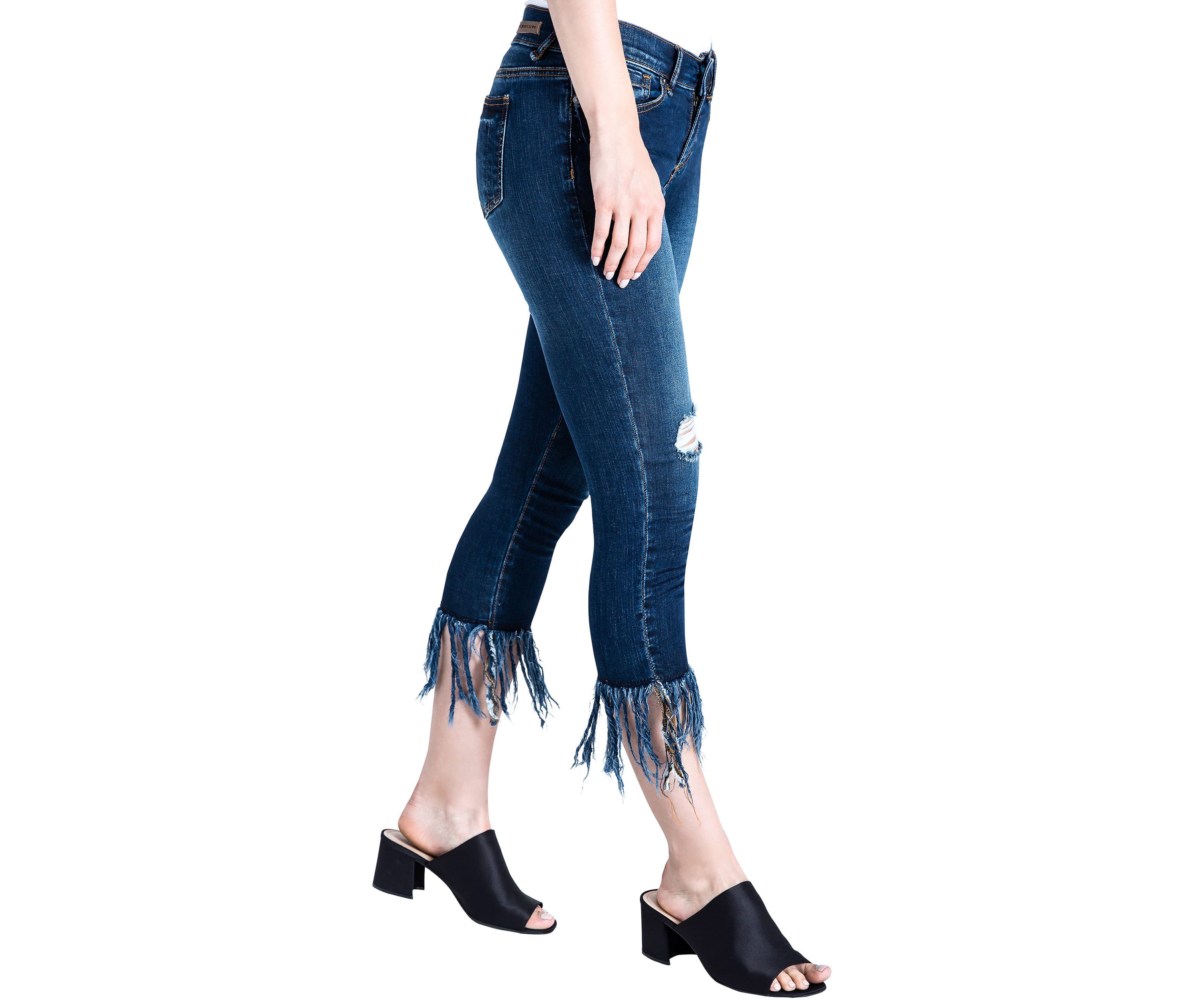Cropped Ankle Jeans Undone Raw Hem