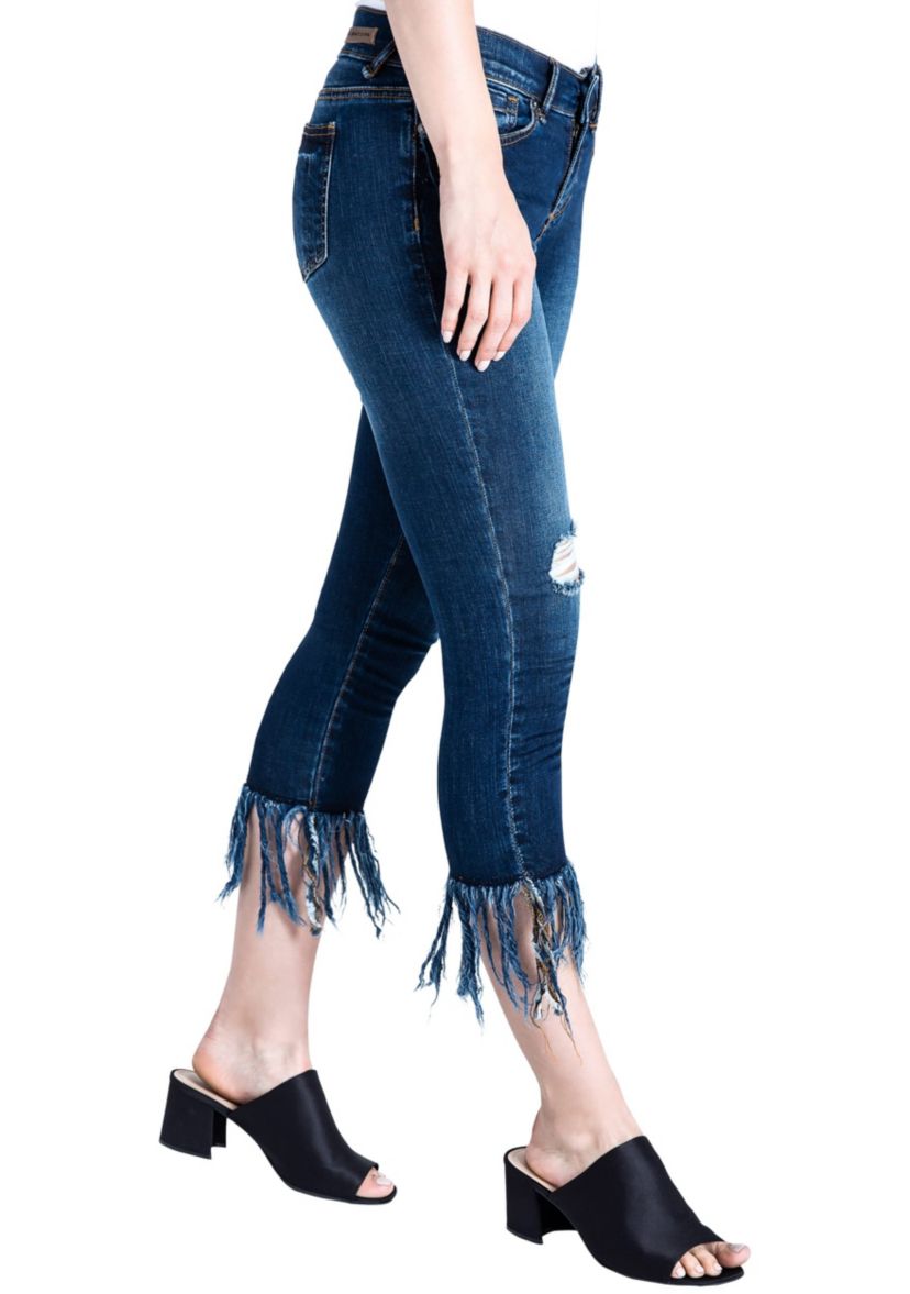 Cropped Ankle Jeans Undone Raw Hem