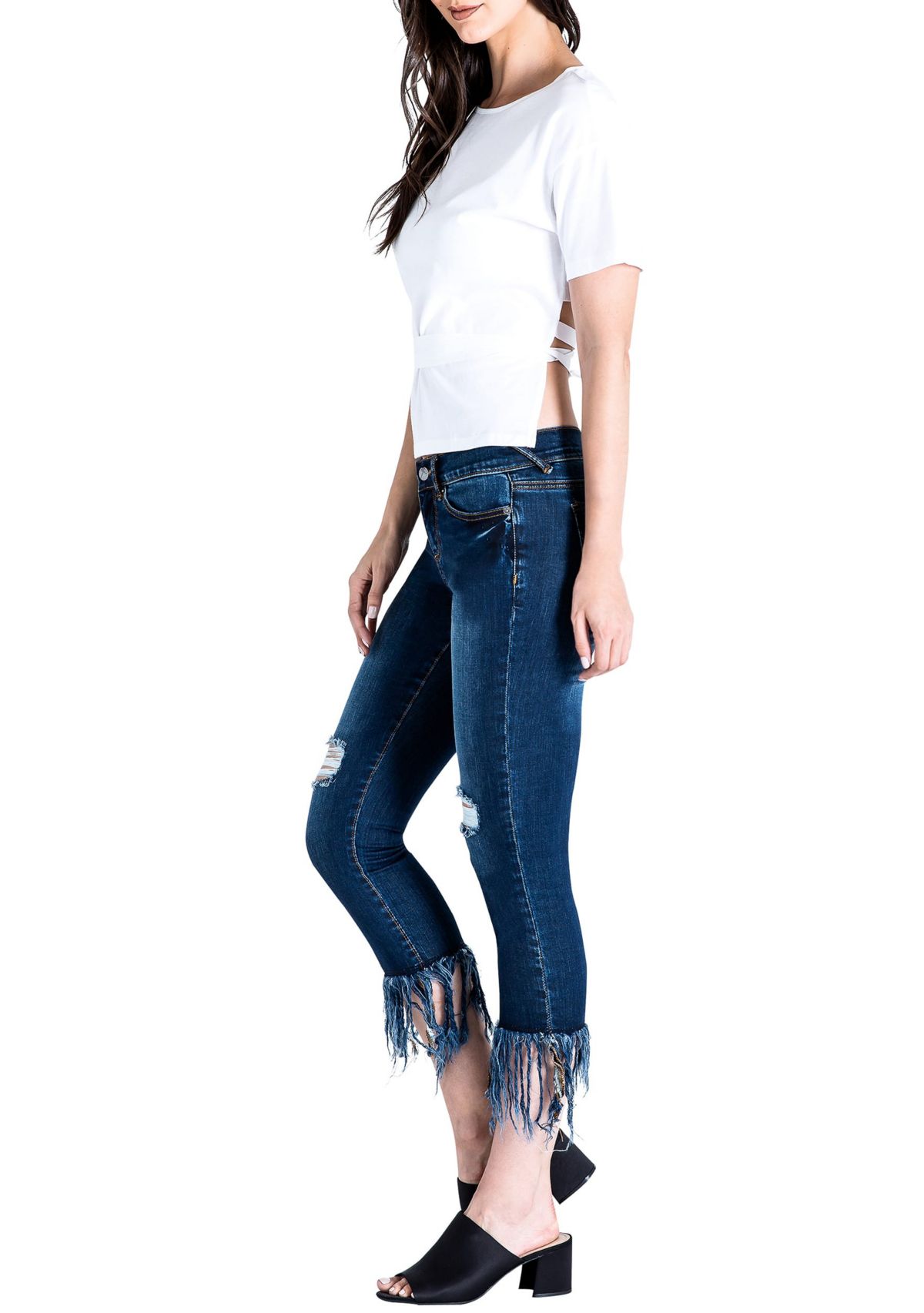 Cropped Ankle Jeans Undone Raw Hem