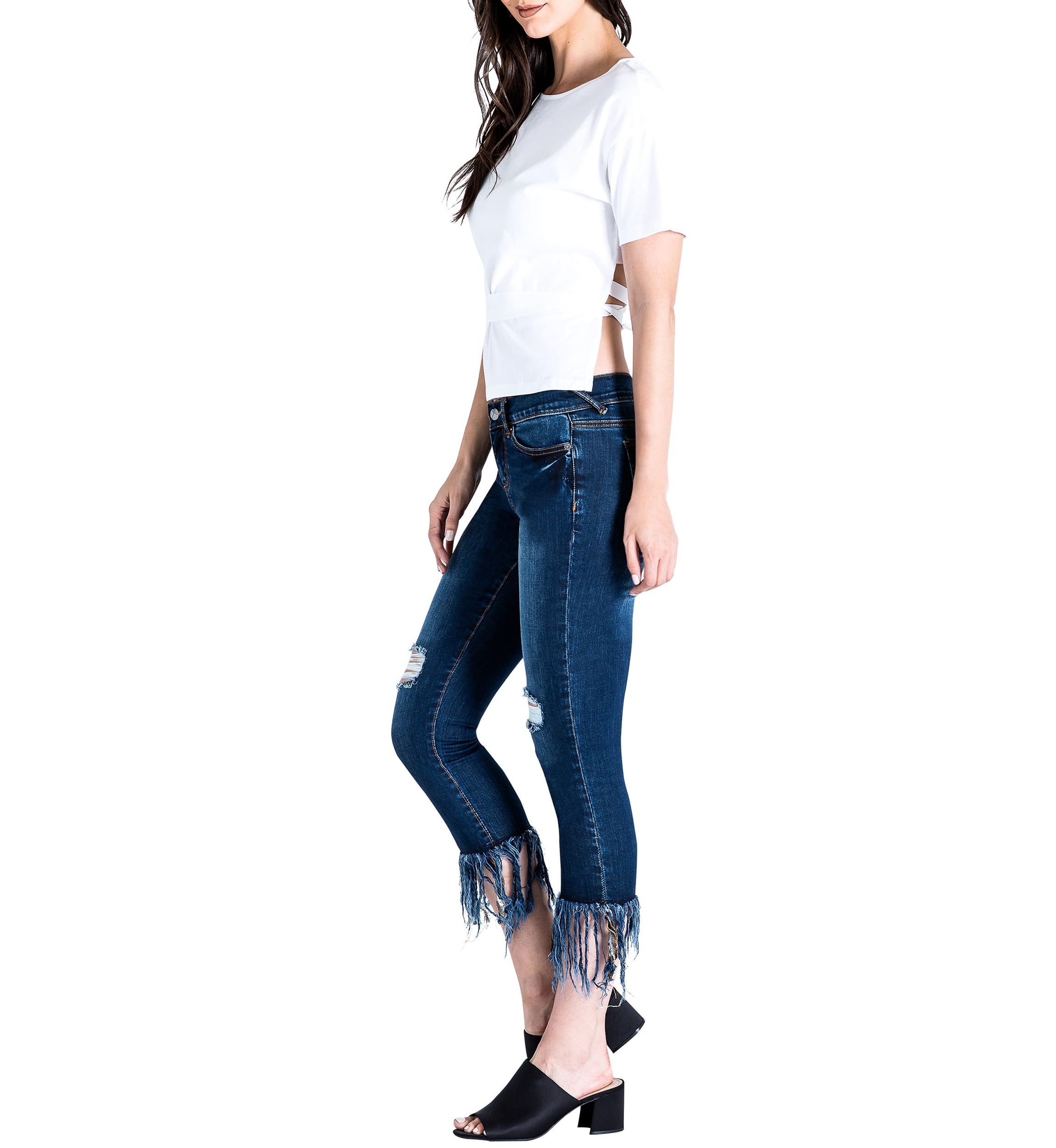 Cropped Ankle Jeans Undone Raw Hem