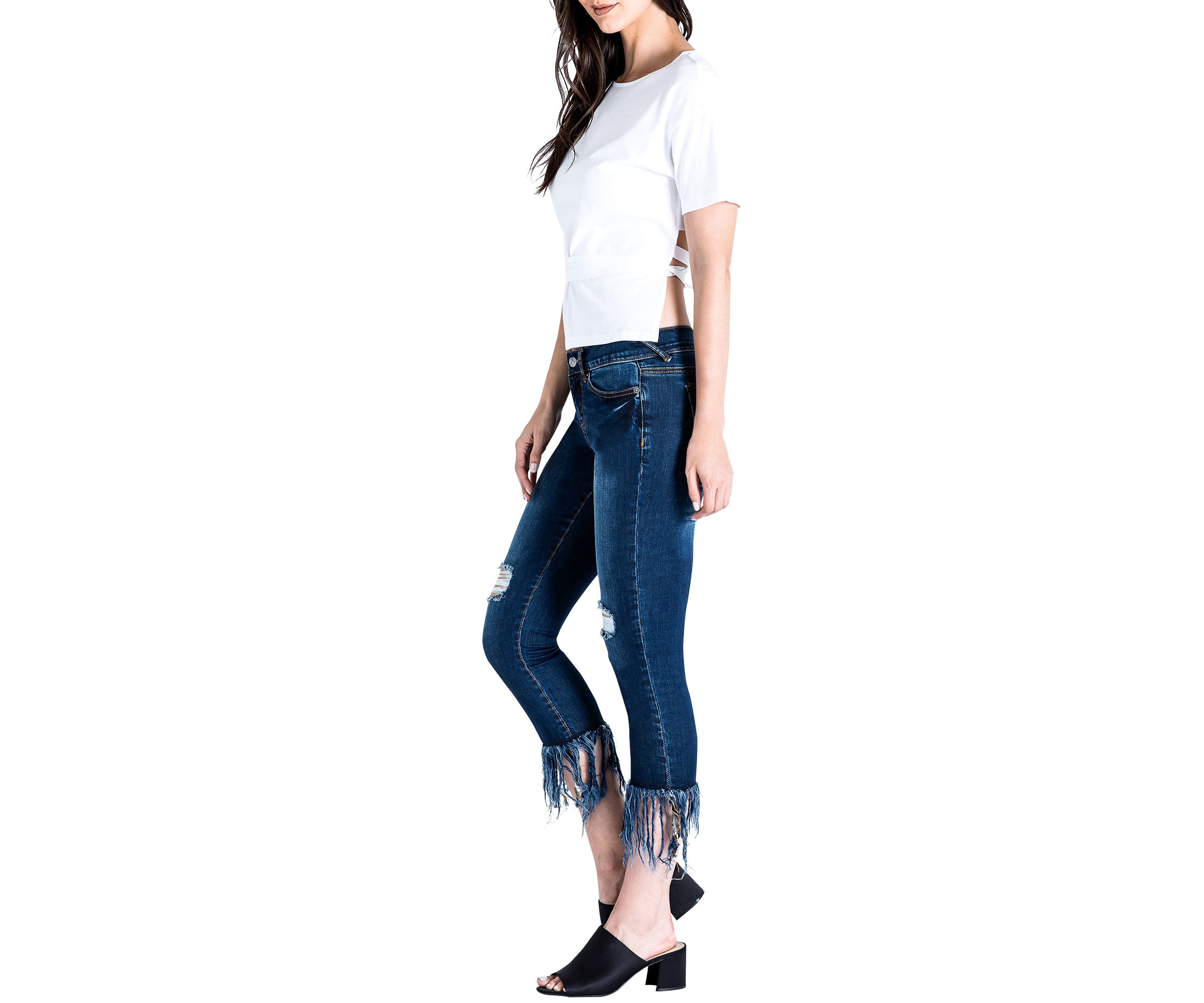 Cropped Ankle Jeans Undone Raw Hem