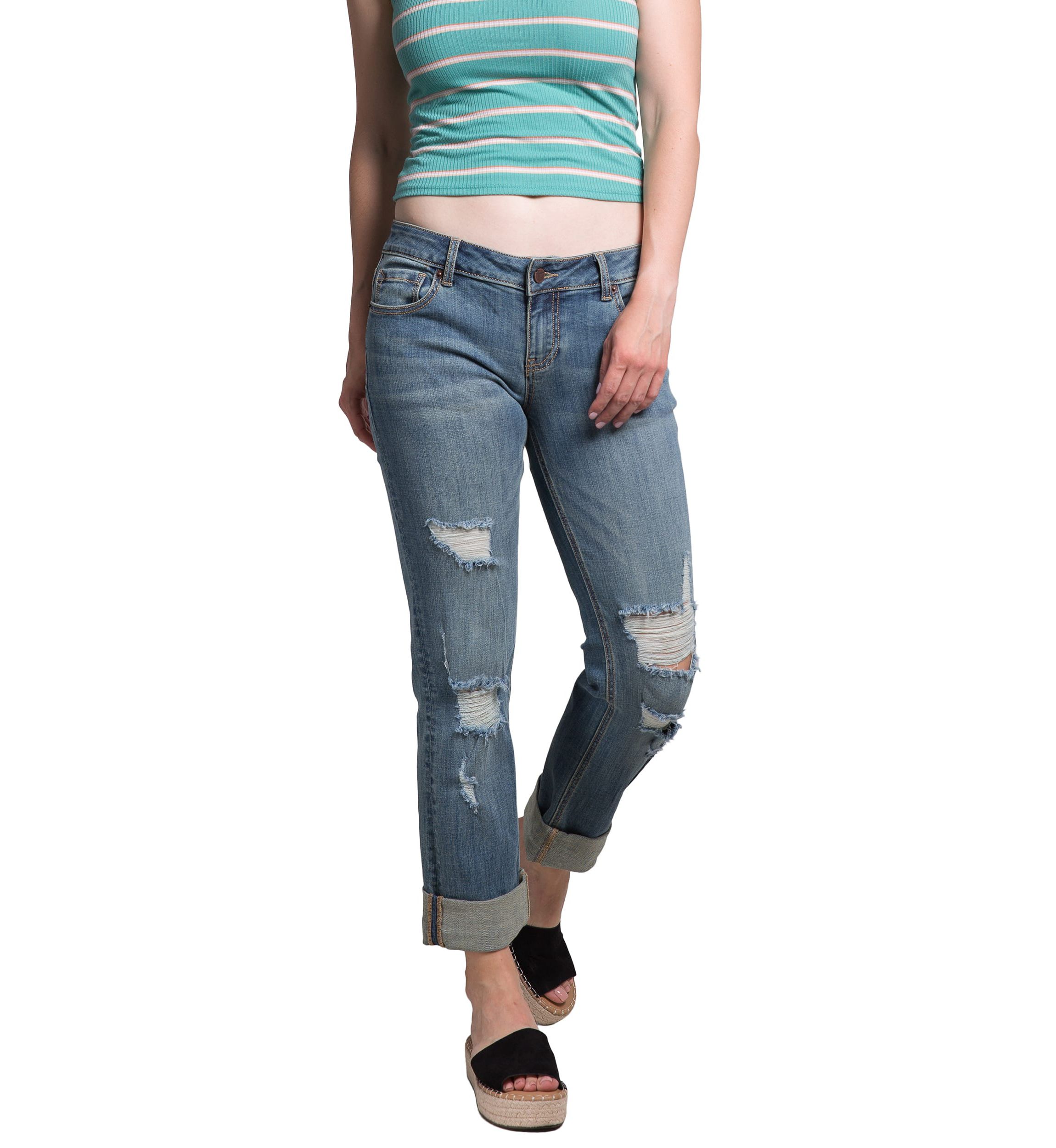 Slightly Roll Up Hem Boyfriend Jeans