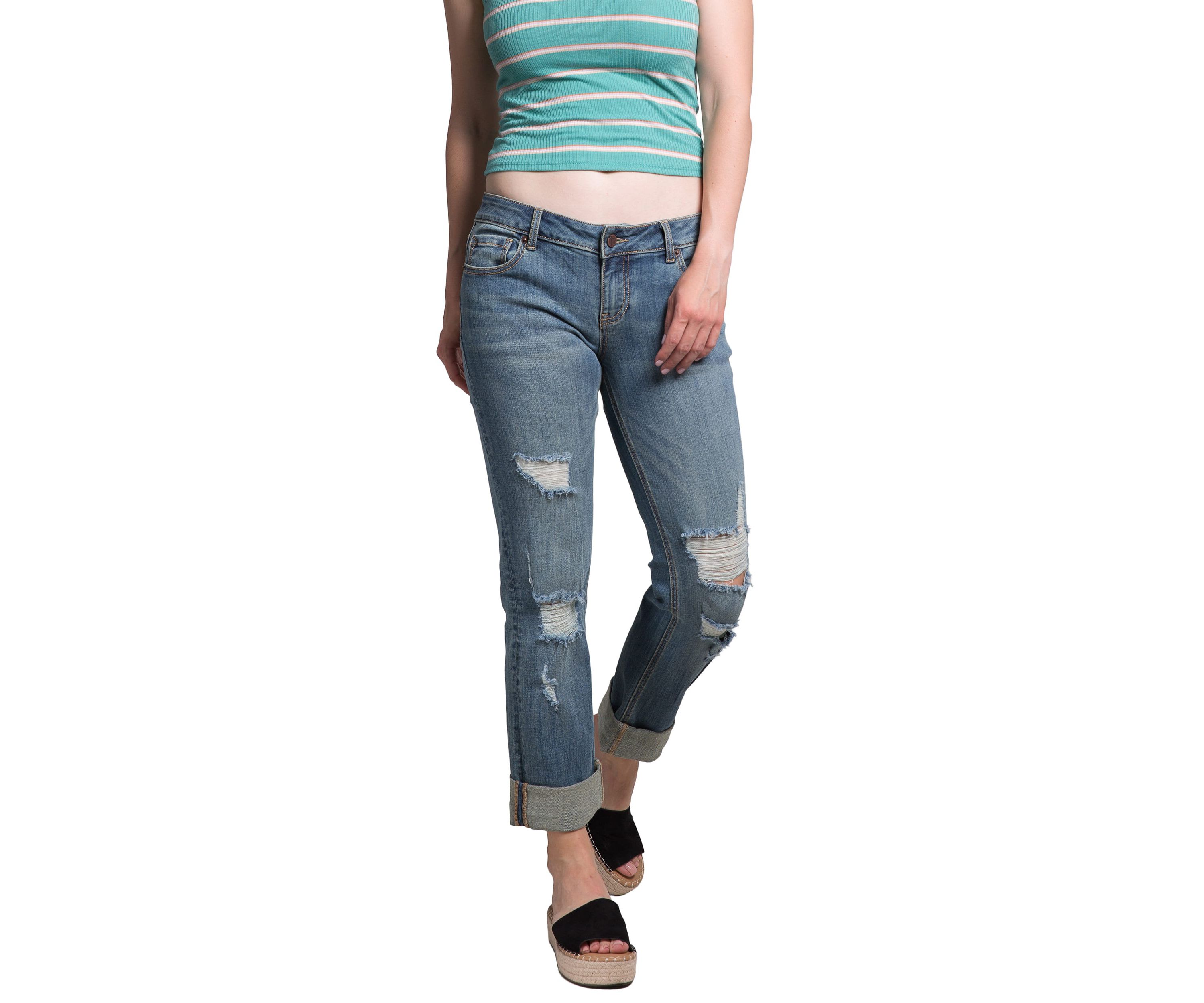 Slightly Roll Up Hem Boyfriend Jeans
