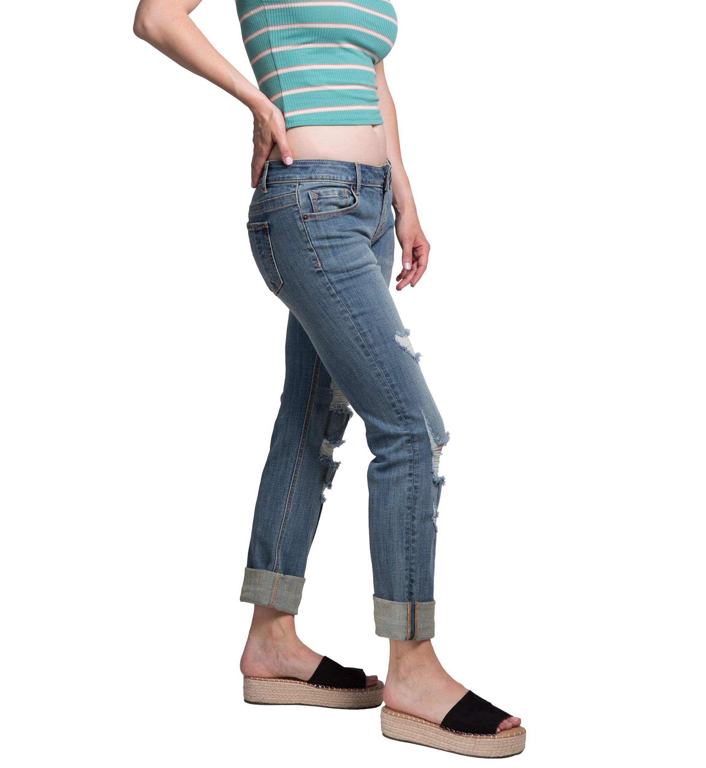 Slightly Roll Up Hem Boyfriend Jeans