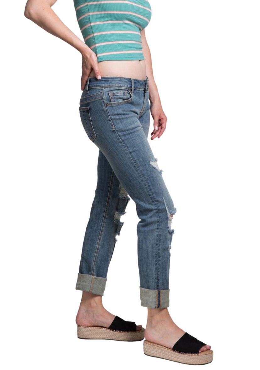 Slightly Roll Up Hem Boyfriend Jeans