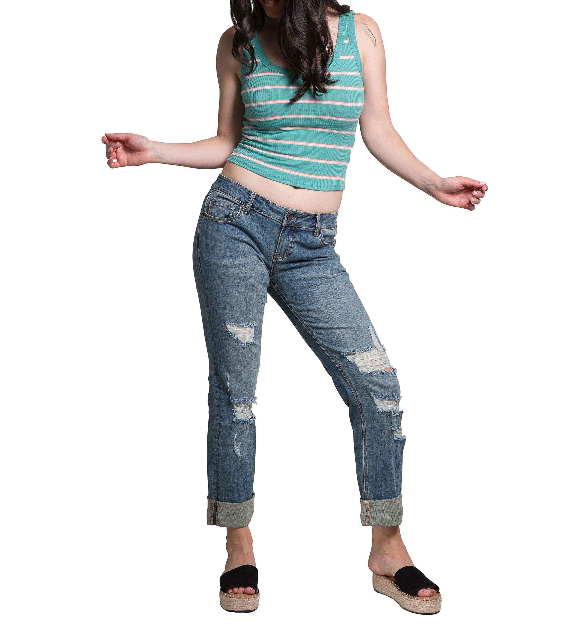 Slightly Roll Up Hem Boyfriend Jeans