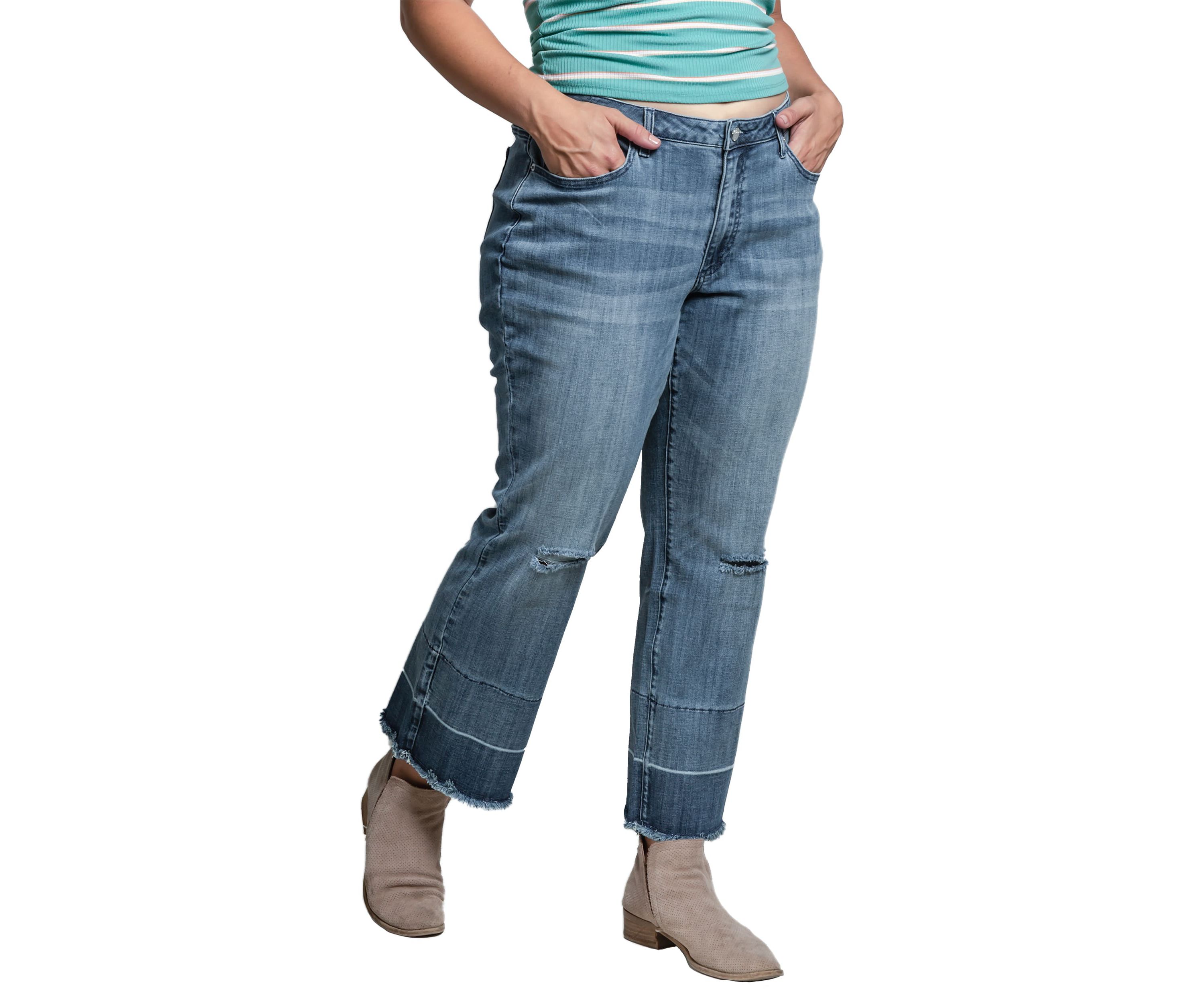 Plus Size High-Rise Cropped Wide Leg Jeans