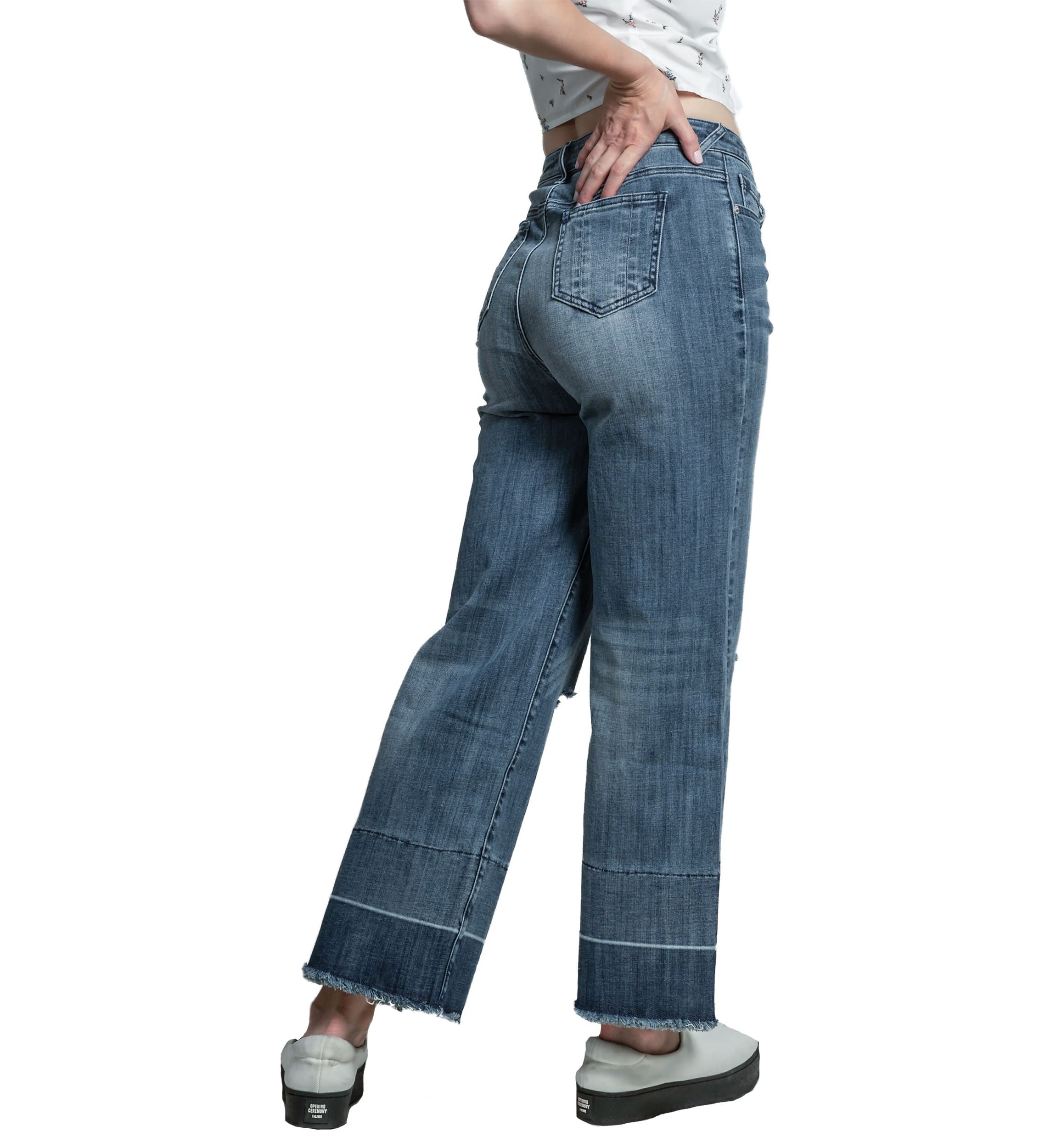 High-Rise Cropped Wide Leg Released Hem Jeans