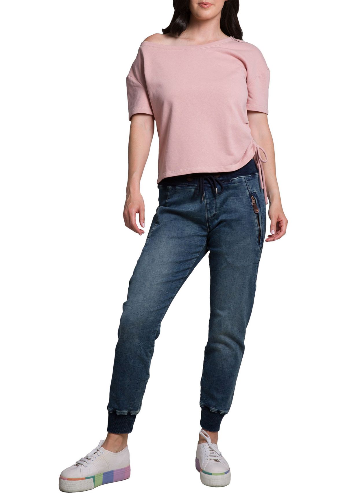 Women Knit Skinny Utility Pocket Jogger Pant