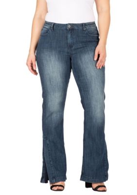 Standards and Practices Women's Plus Size Stretch High-Waist Slit Hem Jeans