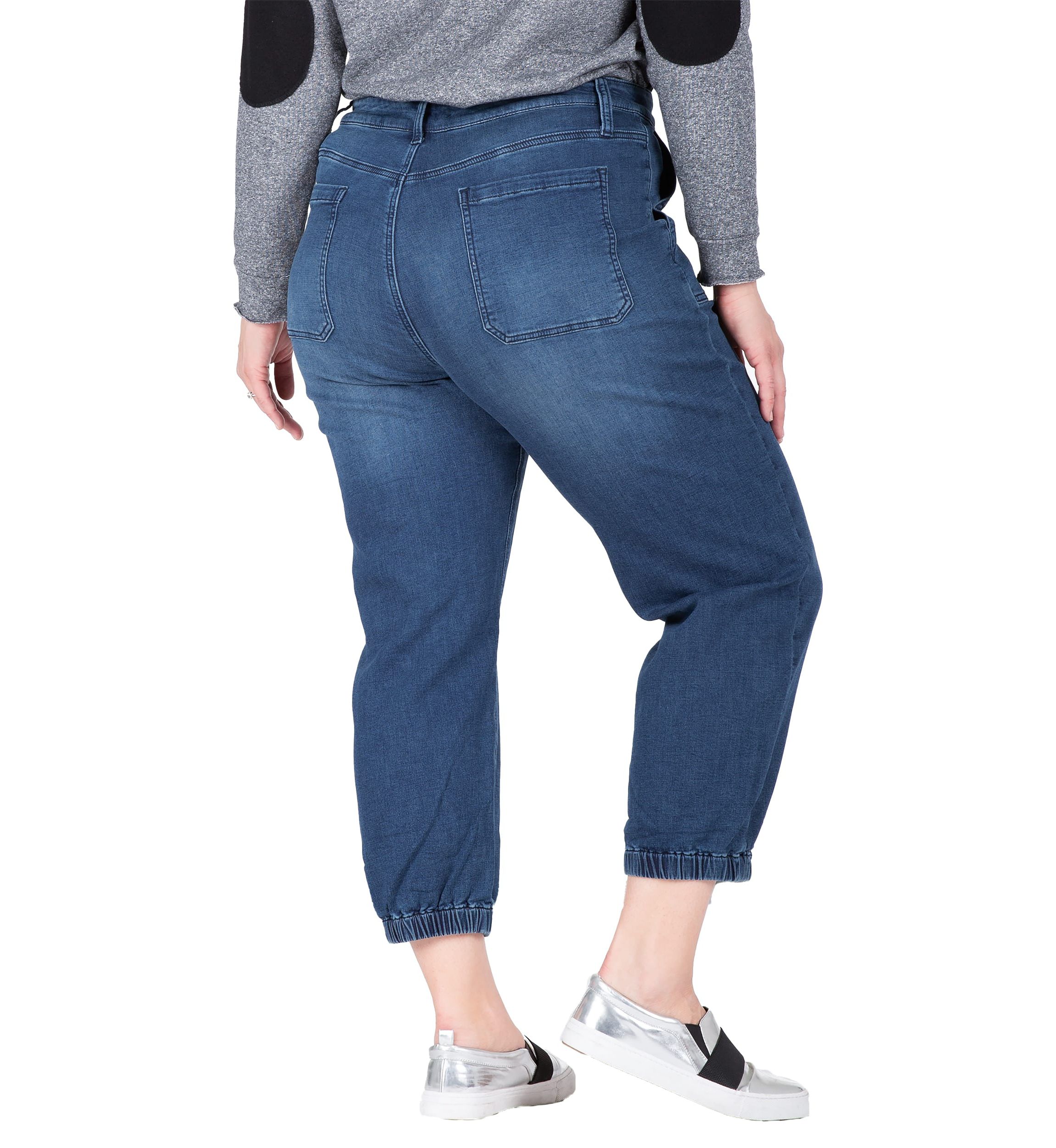 Plus Size 5 Pocket Cropped Leg Jogger Jeans