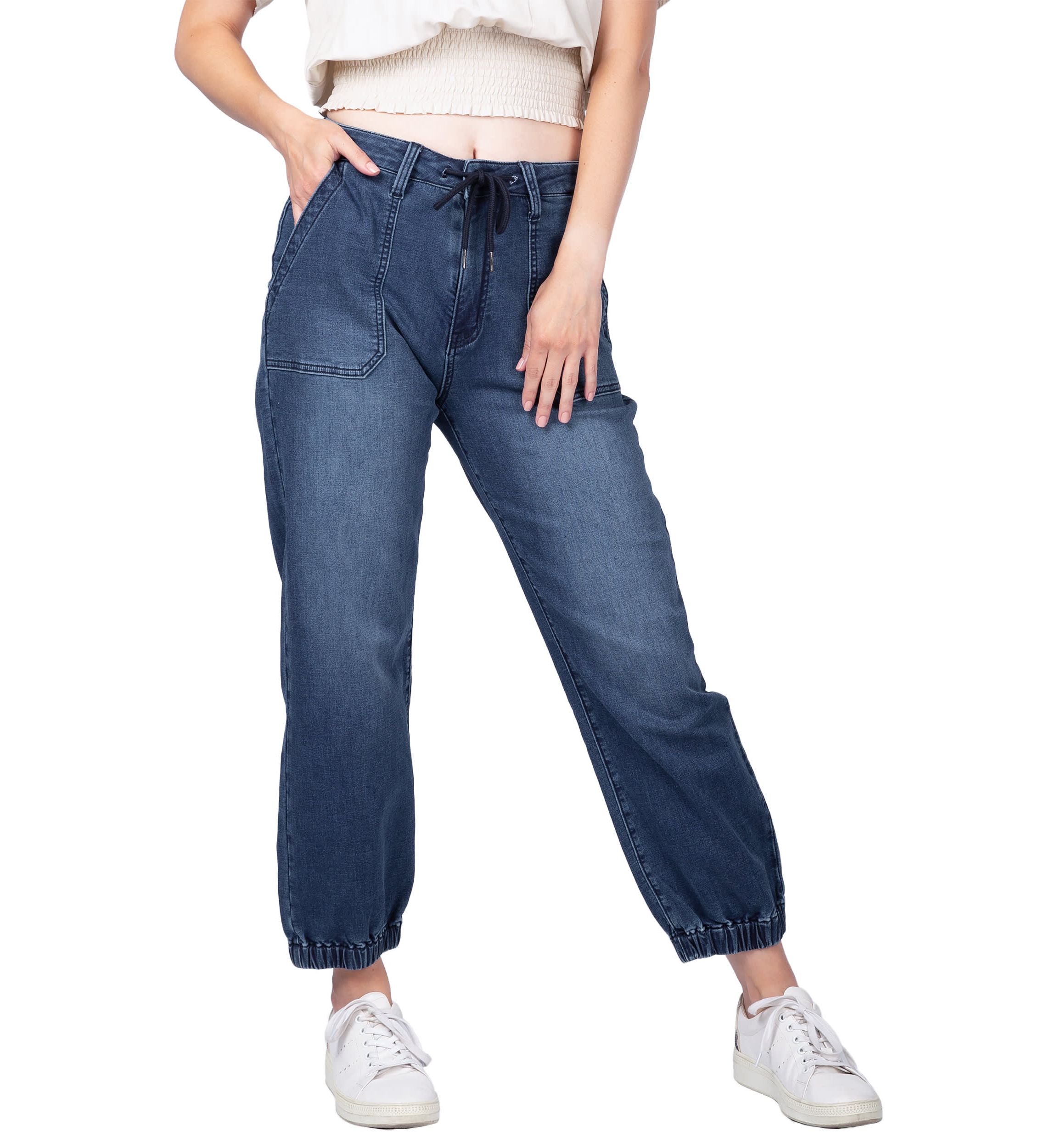 5 Pocket Cropped Leg Jogger Jeans