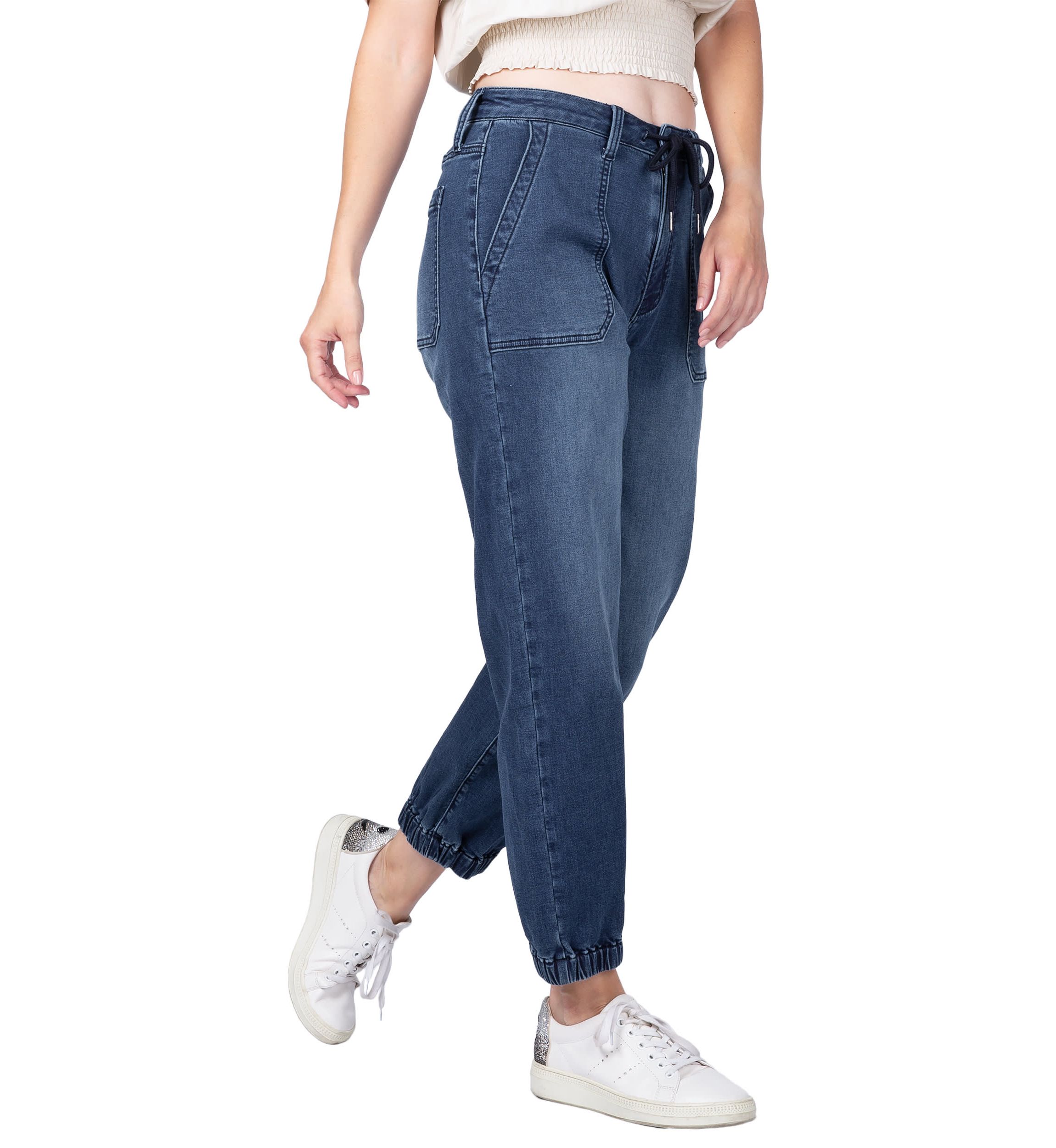5 Pocket Cropped Leg Jogger Jeans