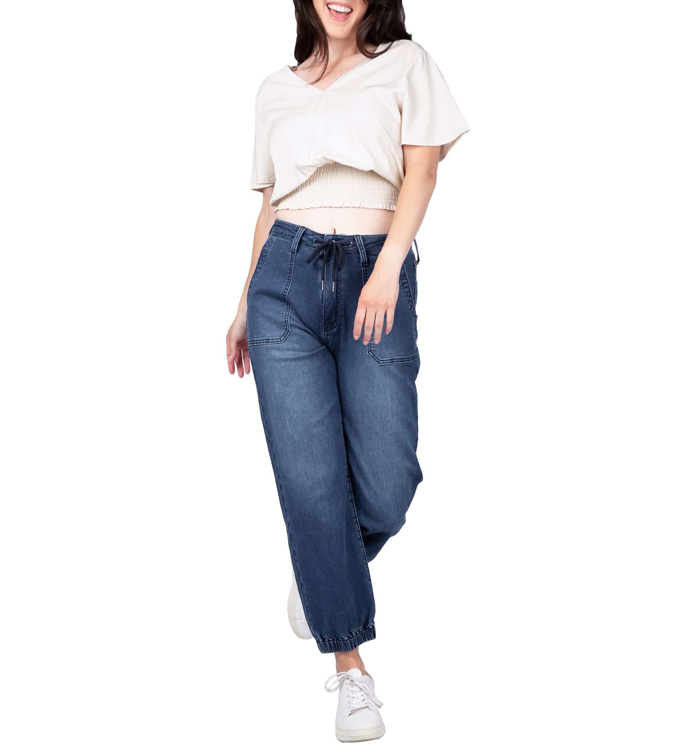 5 Pocket Cropped Leg Jogger Jeans