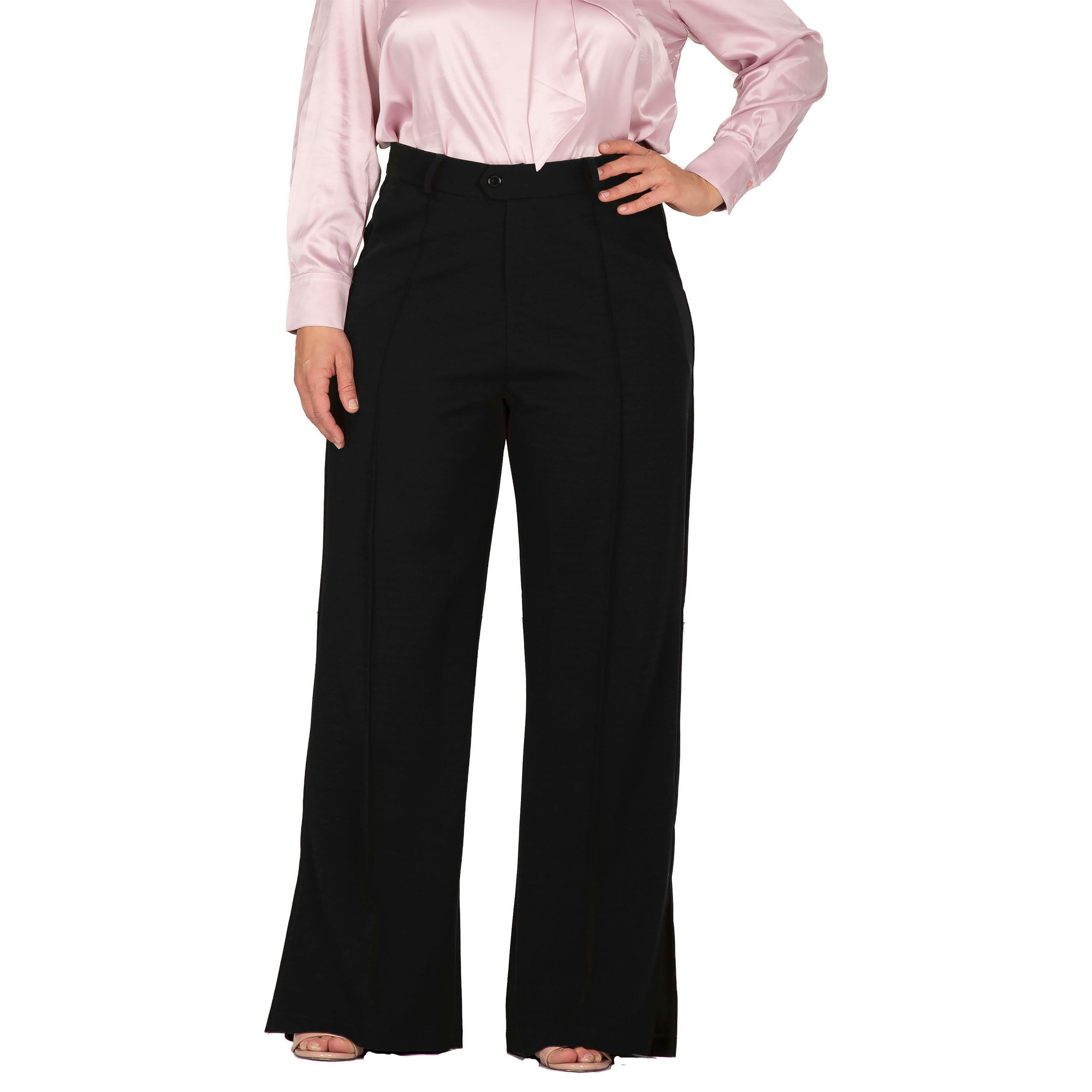 Womens Flared High Waist Trouser Plus Size Pants
