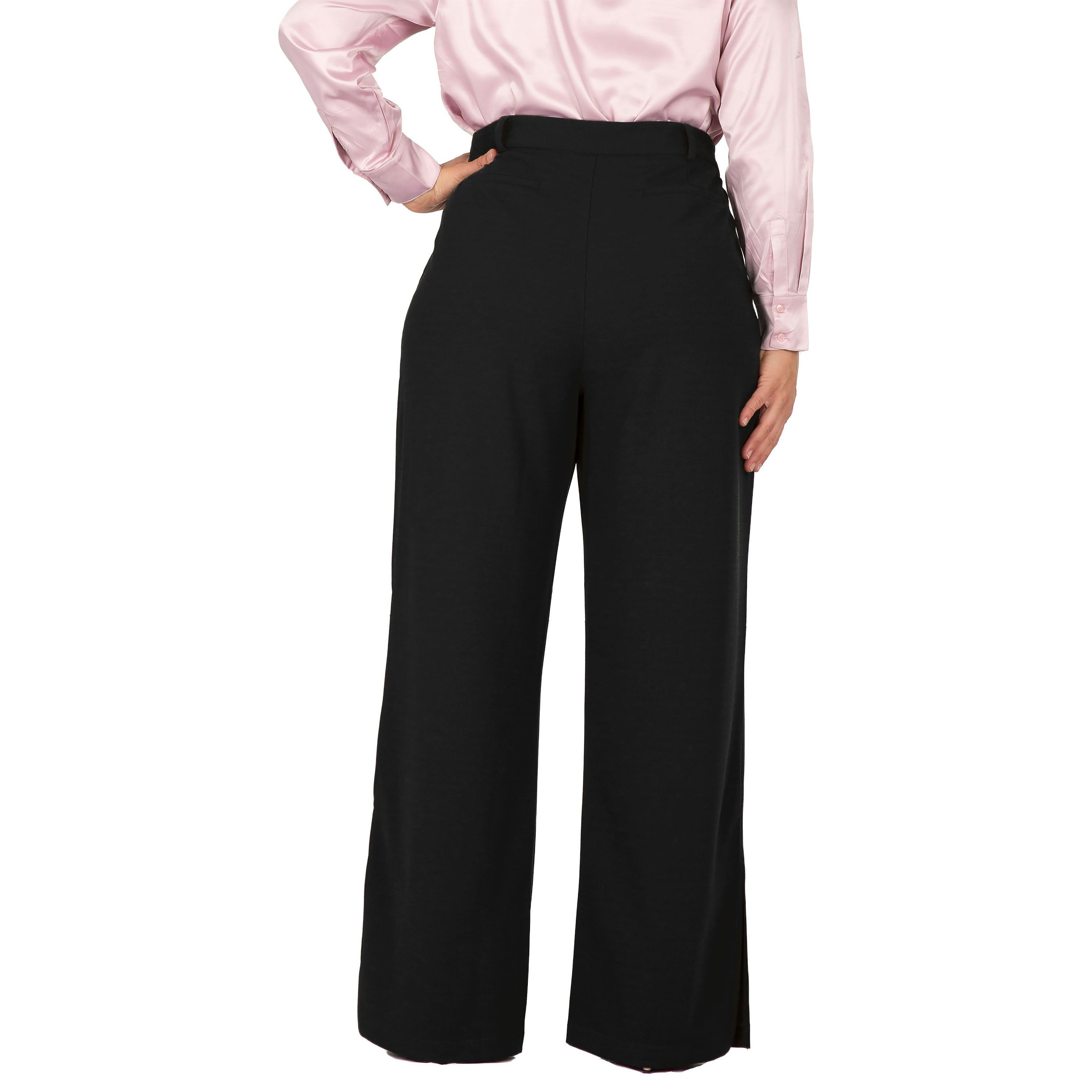 Womens Flared High Waist Trouser Plus Size Pants
