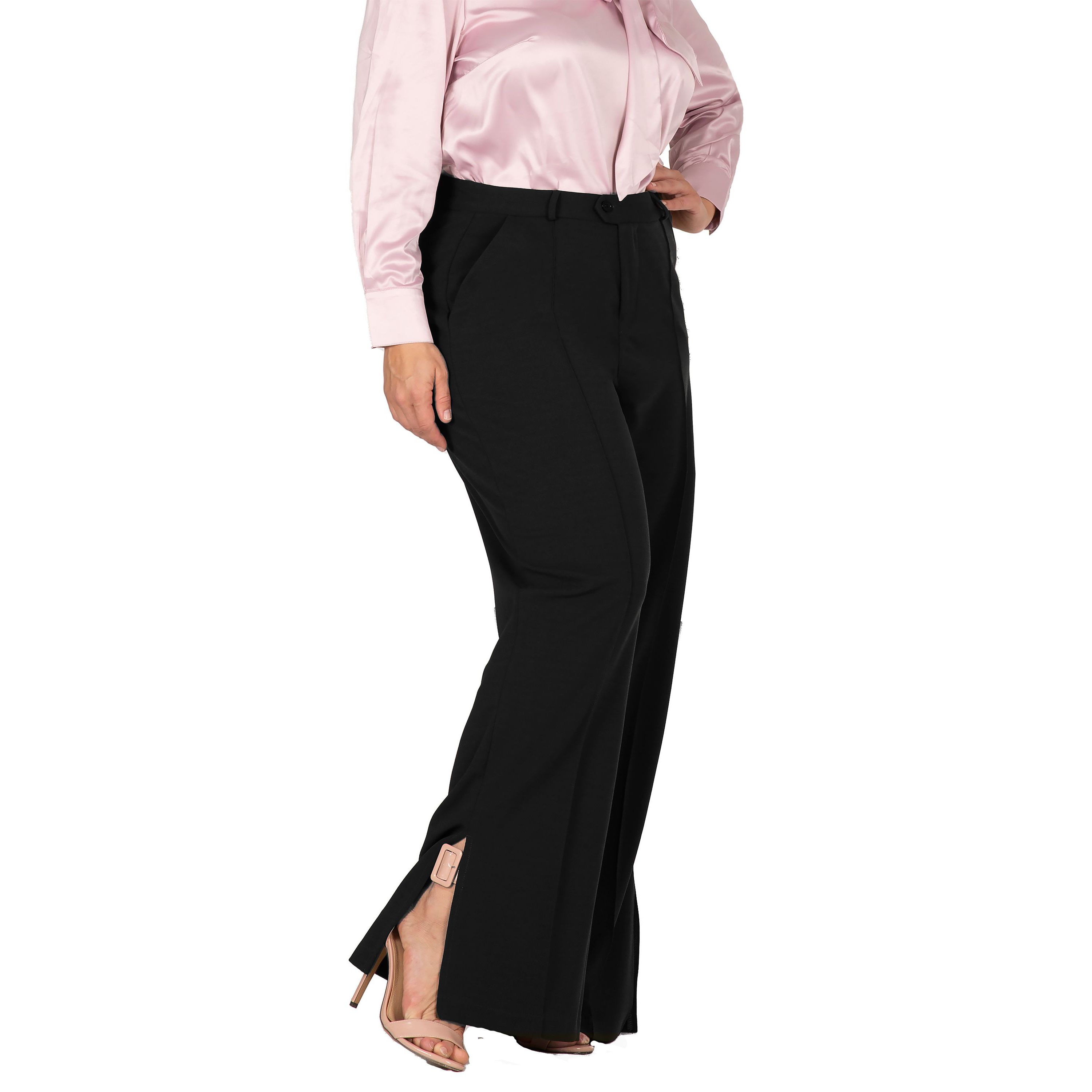 Womens Flared High Waist Trouser Plus Size Pants