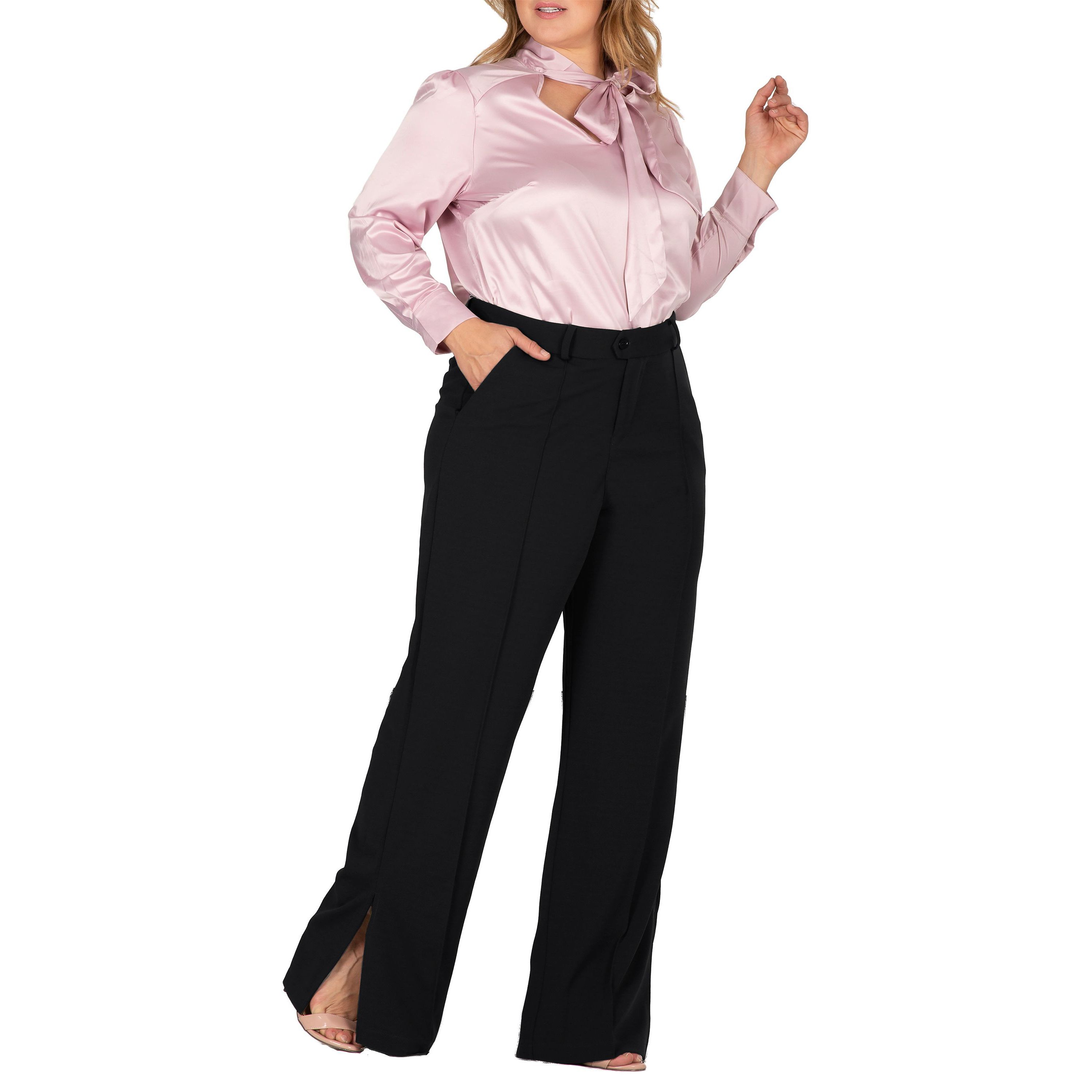 Womens Flared High Waist Trouser Plus Size Pants