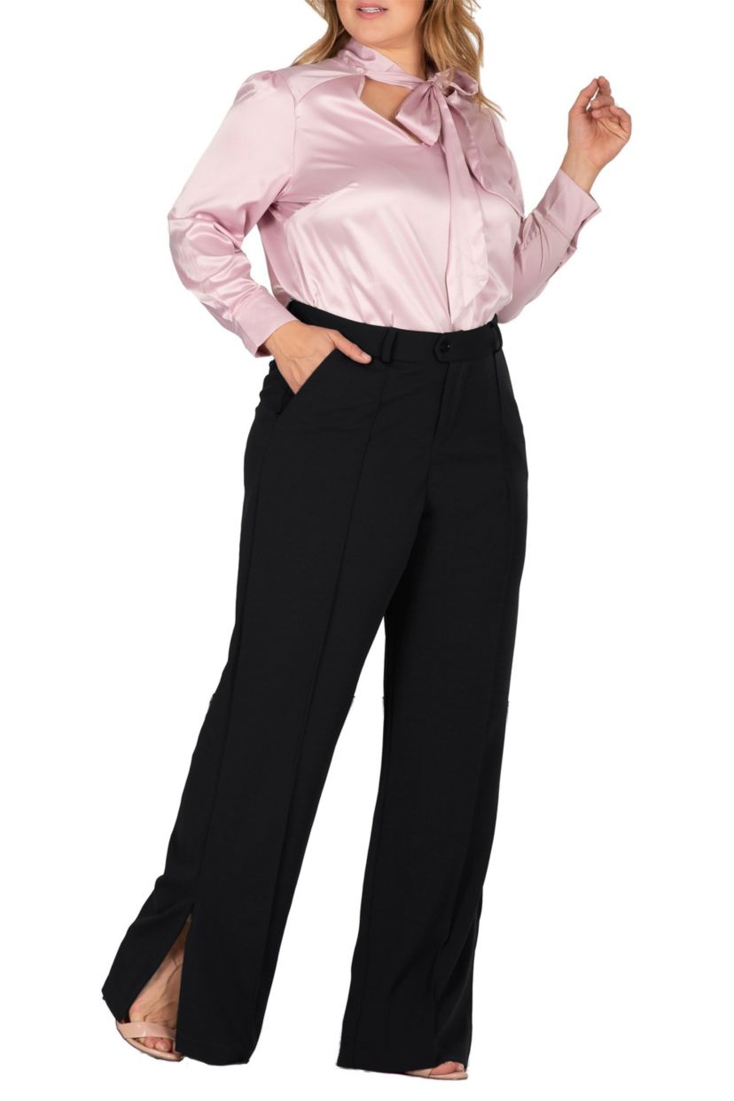 Womens Flared High Waist Trouser Plus Size Pants