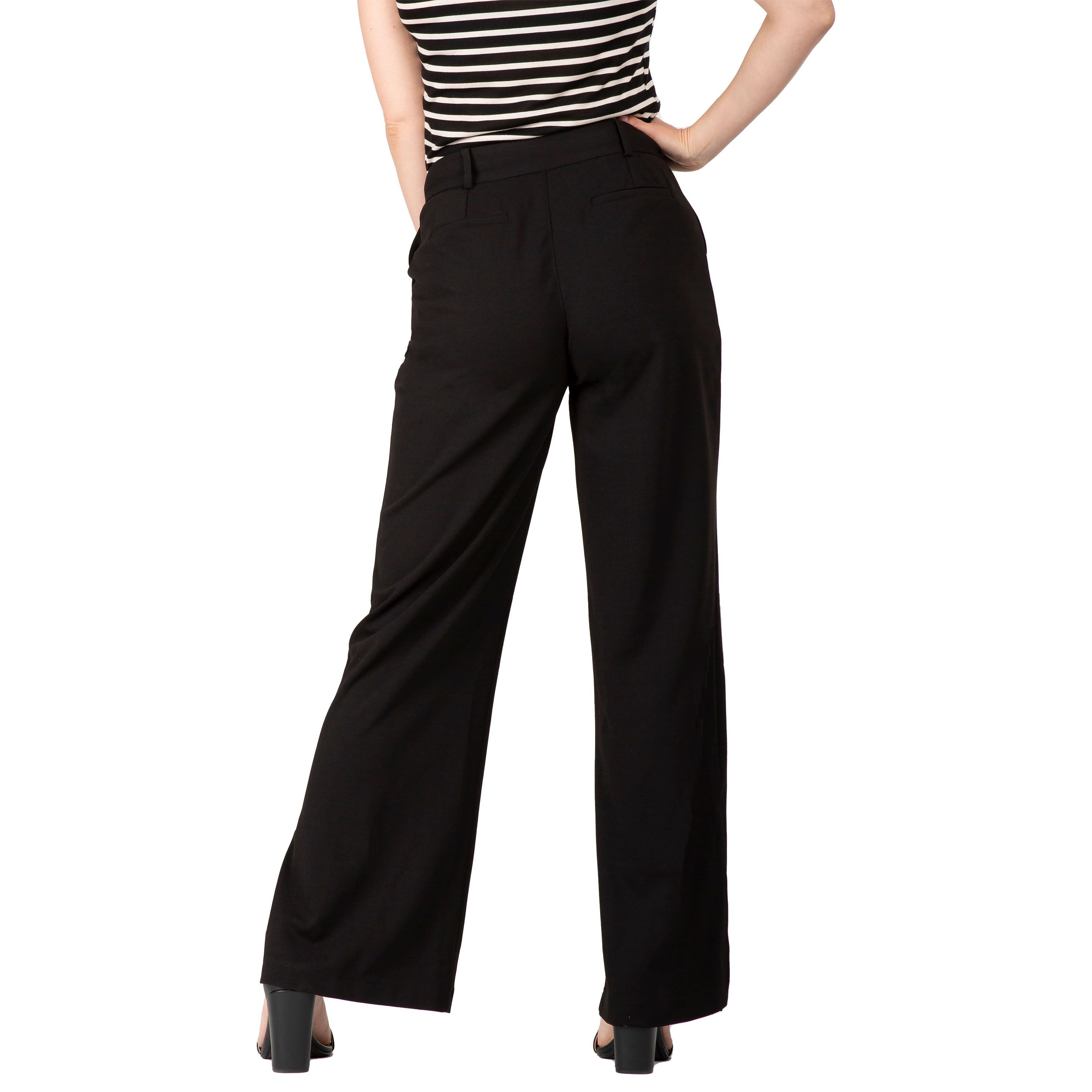 Womens Side Slit Flared High Waist Pants