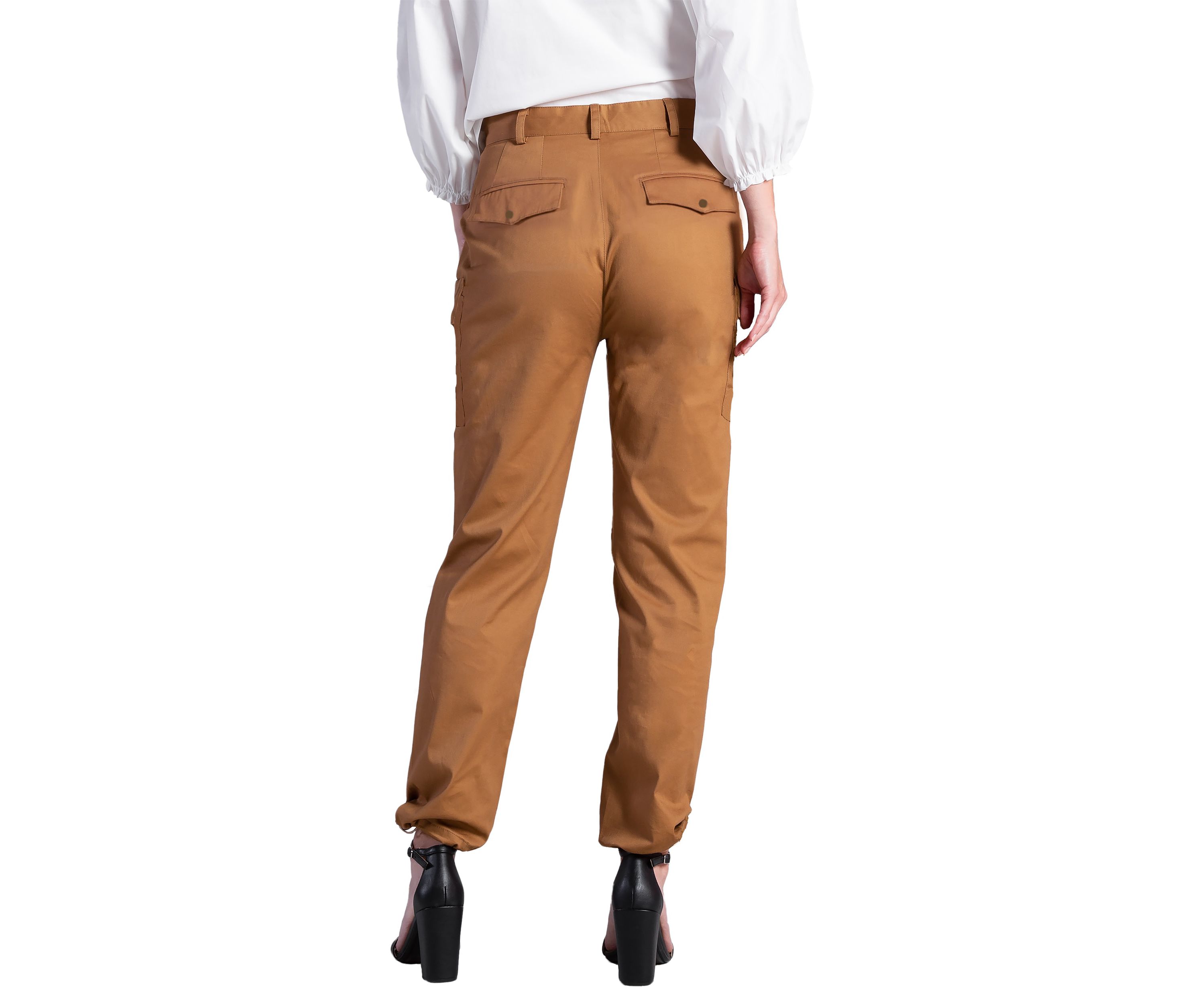 Poplin Cargo Pants with Bungee Cord Hem