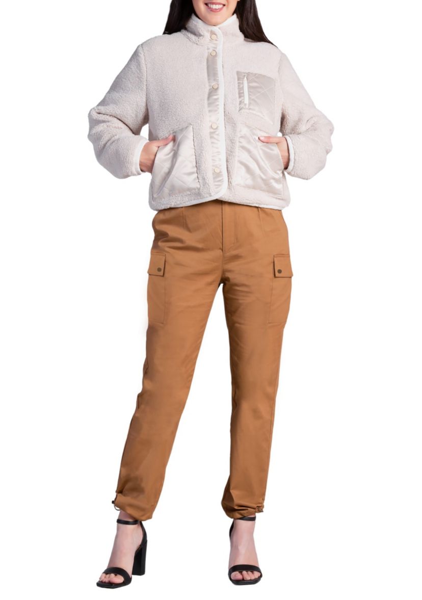 Poplin Cargo Pants with Bungee Cord Hem