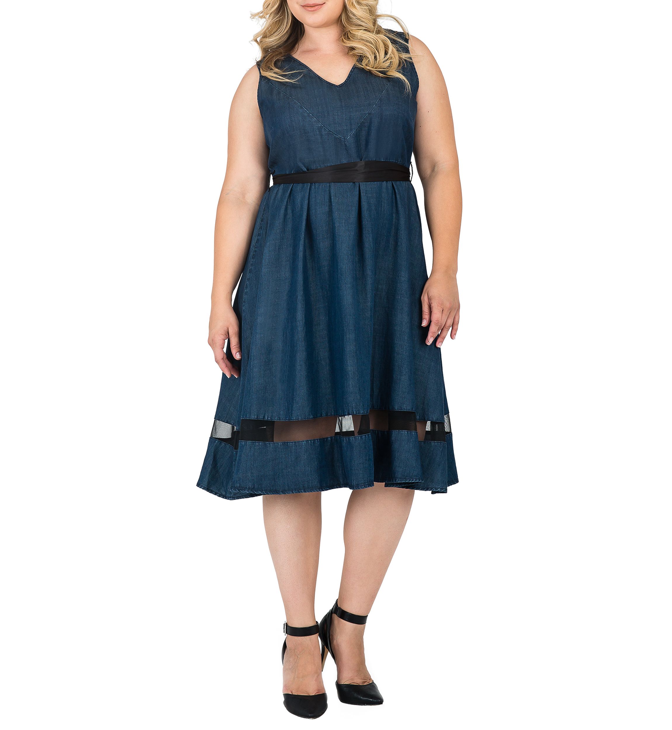 Plus Size Julia V Neck A-Line Dress