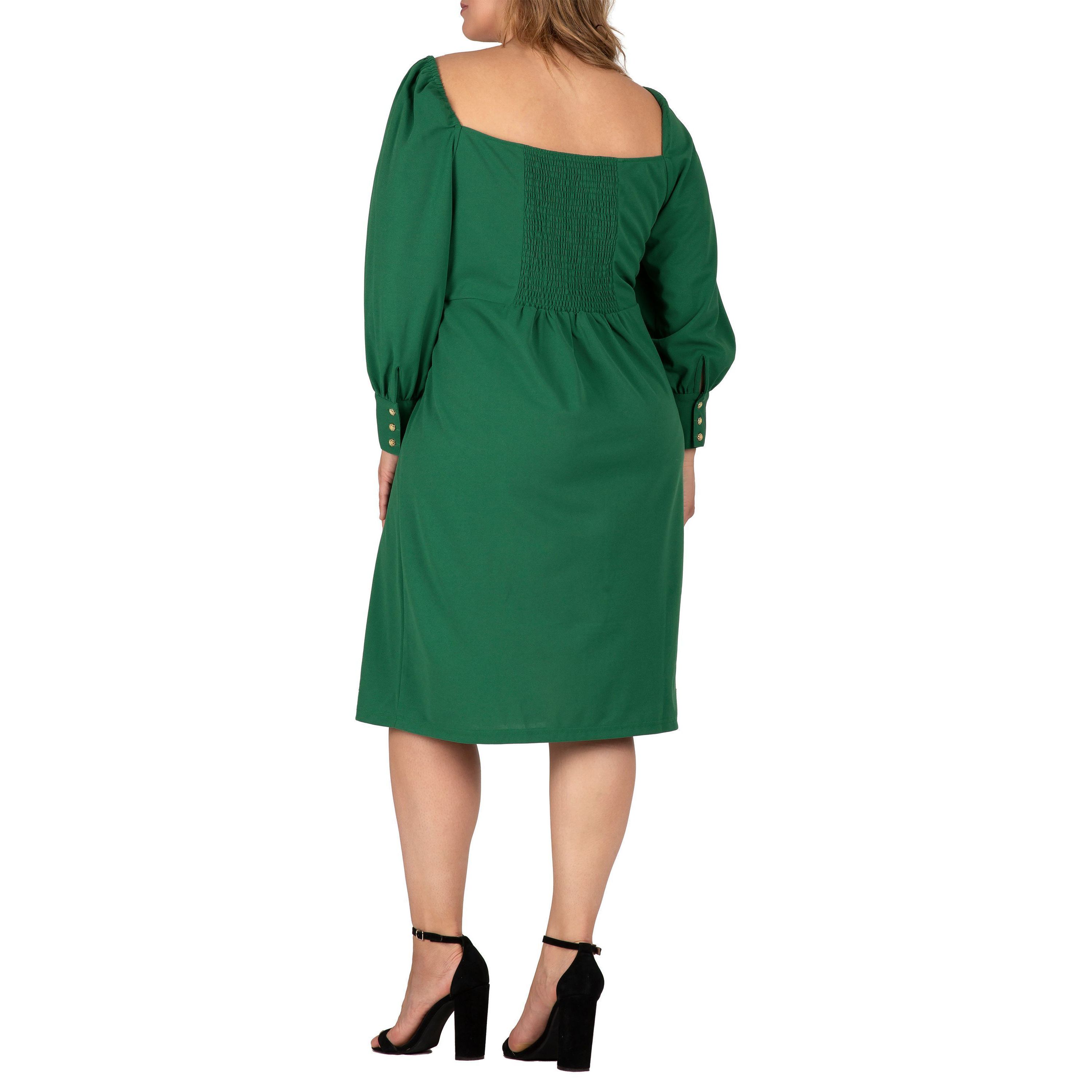 Square-Neck Off Shoulder Elegant Midi Dress