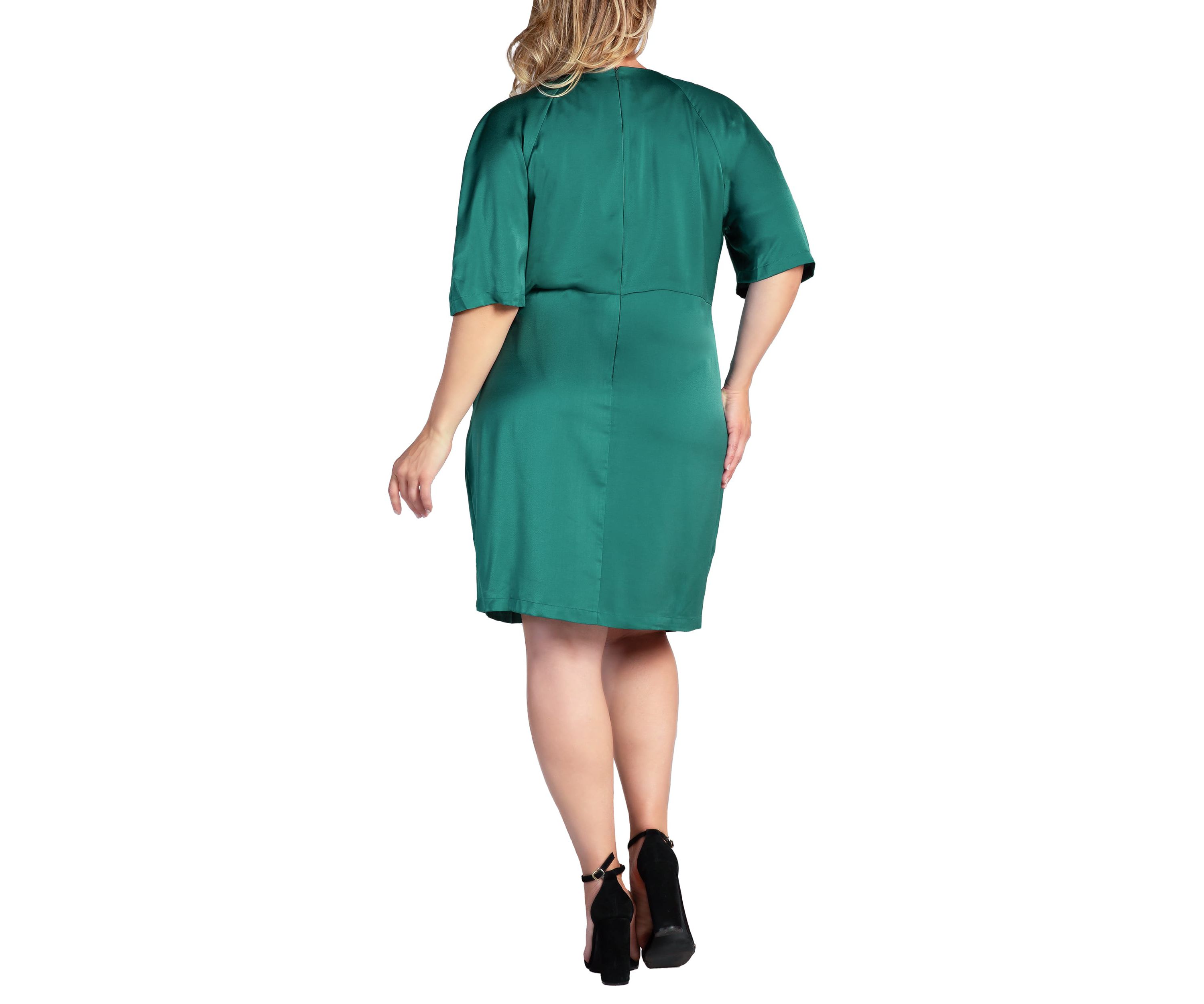 Plus Size Wrap Midi Dress With Belt