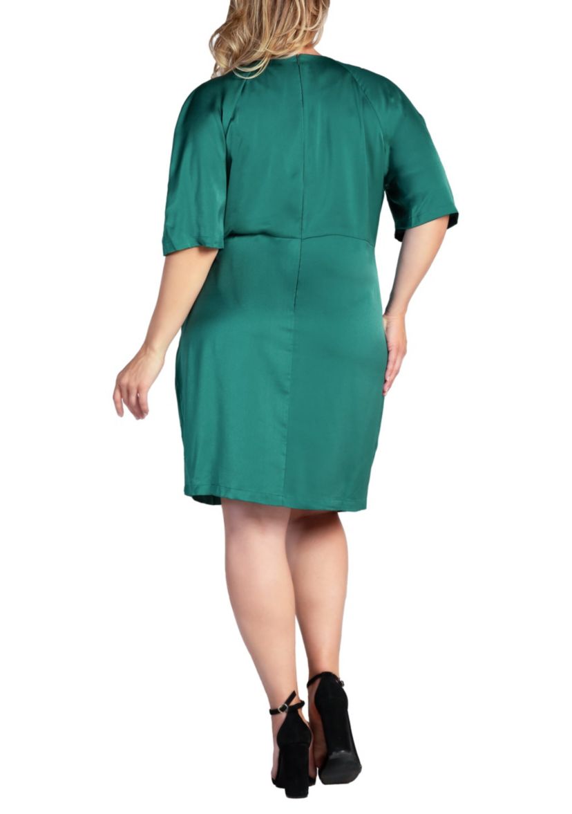 Plus Size Wrap Midi Dress With Belt