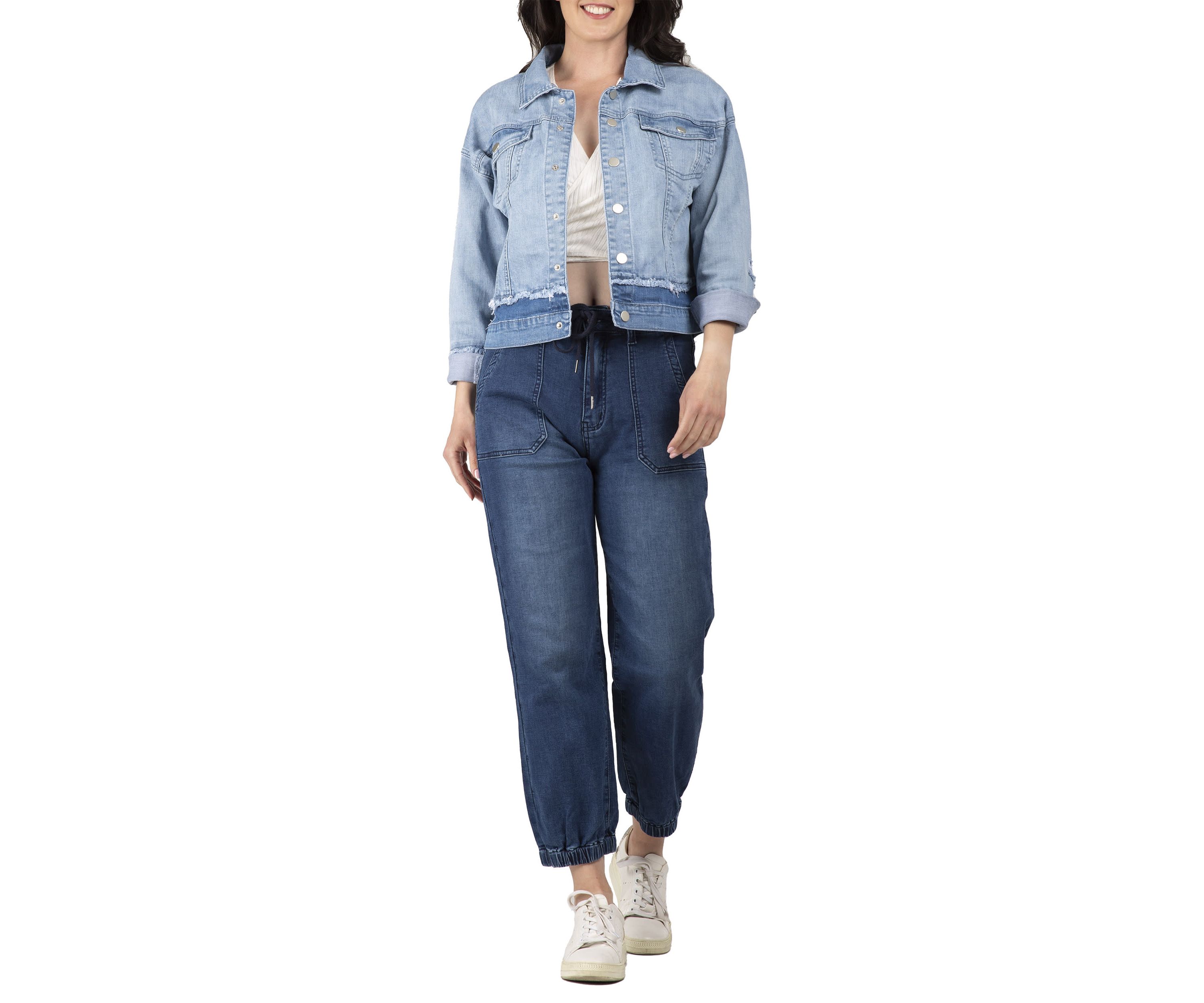 Two-Tone Refurbished Trucker Jacket with Detachable Sherpa Collar