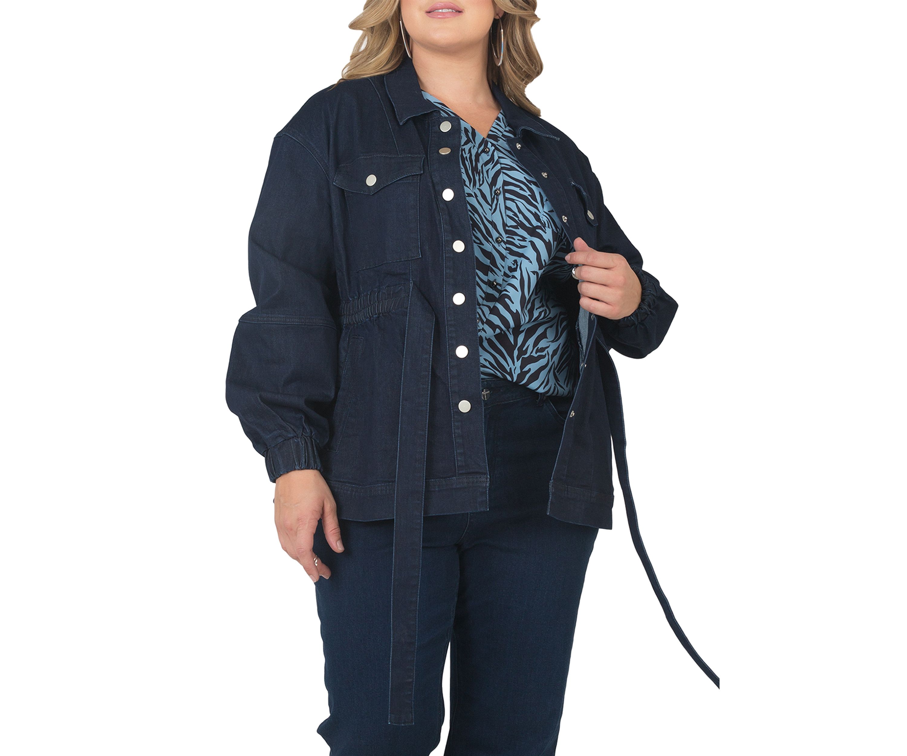 Plus Size Mimi Denim Utility Anorak Jacket 