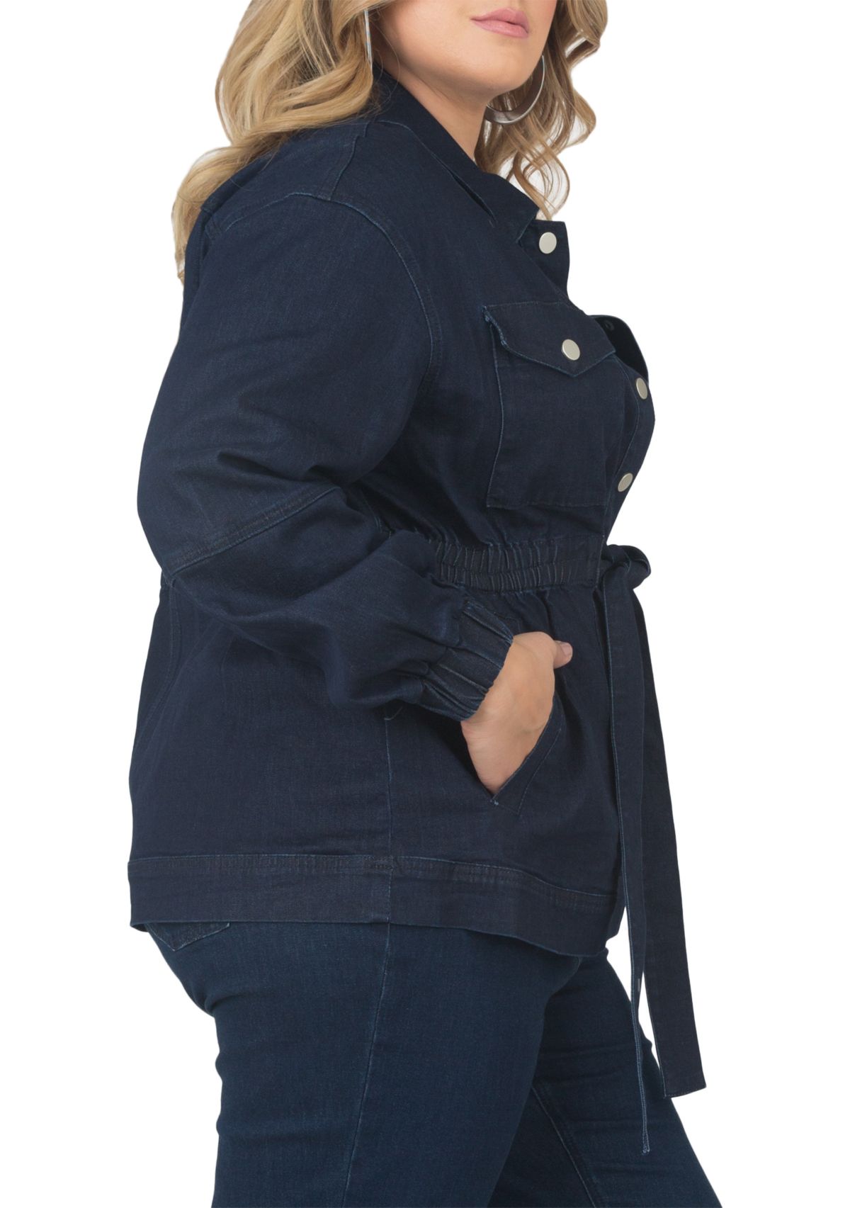 Plus Size Mimi Denim Utility Anorak Jacket 